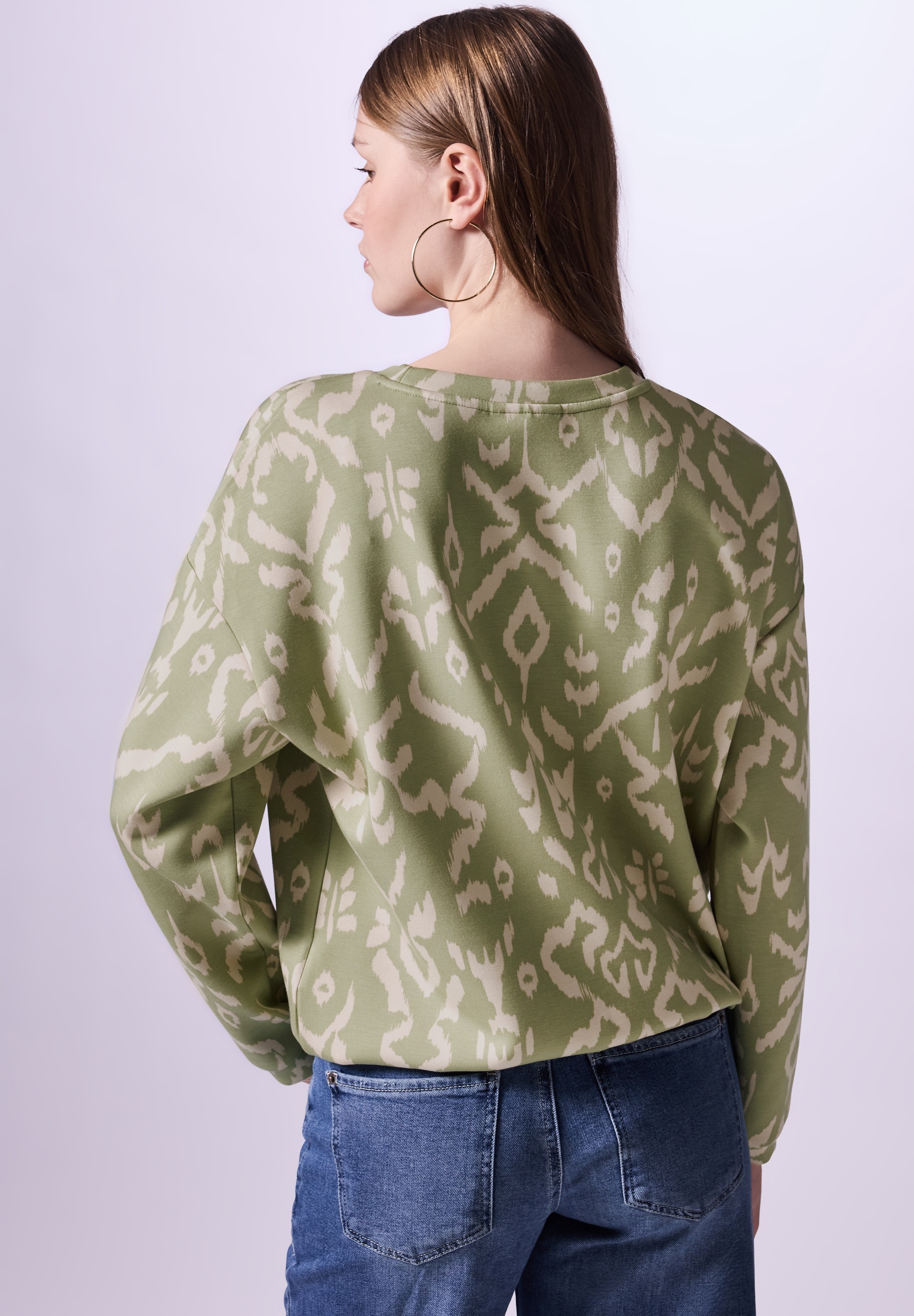 STREET ONE STUDIO Langarmshirt, aus elastischem Materialmix