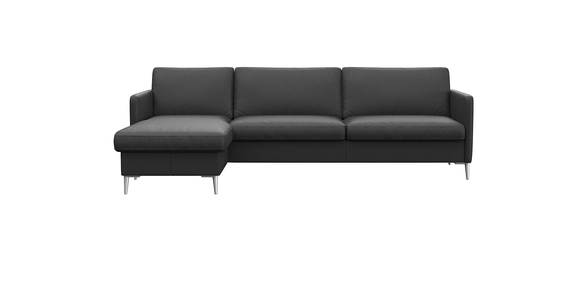 FLEXLUX Ecksofa "Fiore, L-Form, bequem und komfortabel durch hochwertigem Sitzaufbau" schmale Armlehnen, Kaltschaum, Füße Alu