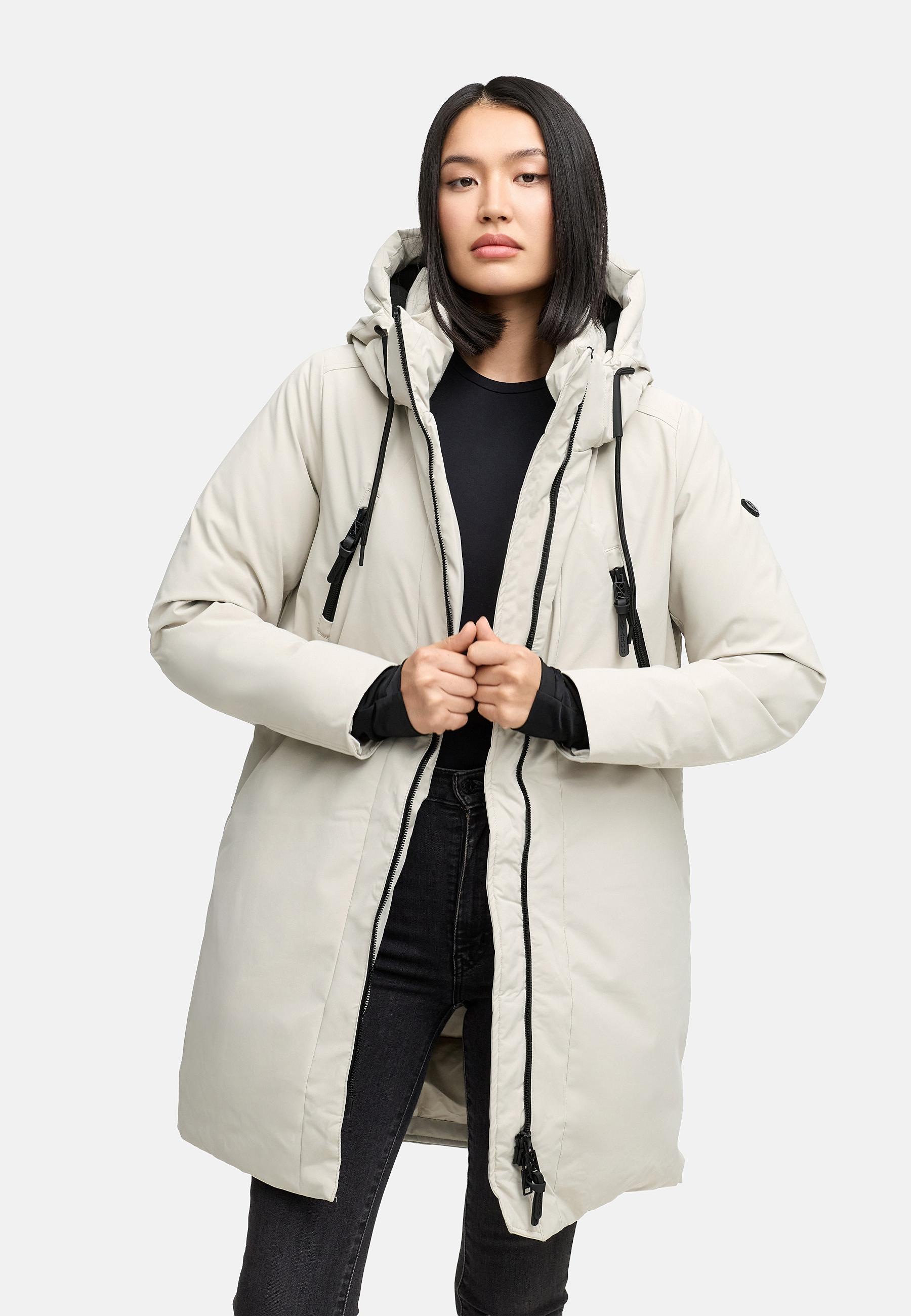 Navahoo Wintermantel »Winterzart 14« Mantel mit abnehmbarer Kapuze und Rucksackträgern innen