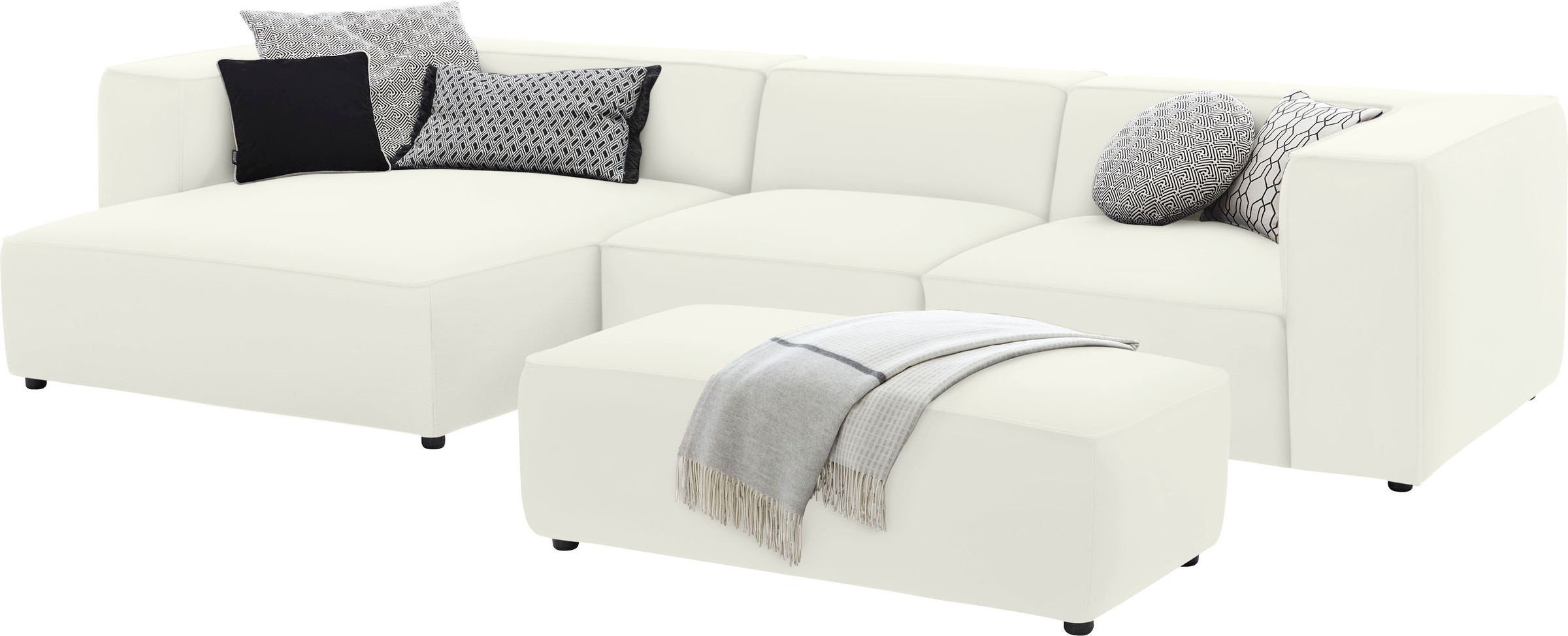 W.SCHILLIG Ecksofa »around-the-block«, mit eleganter Biese, mit Federkern, Breite 341 cm