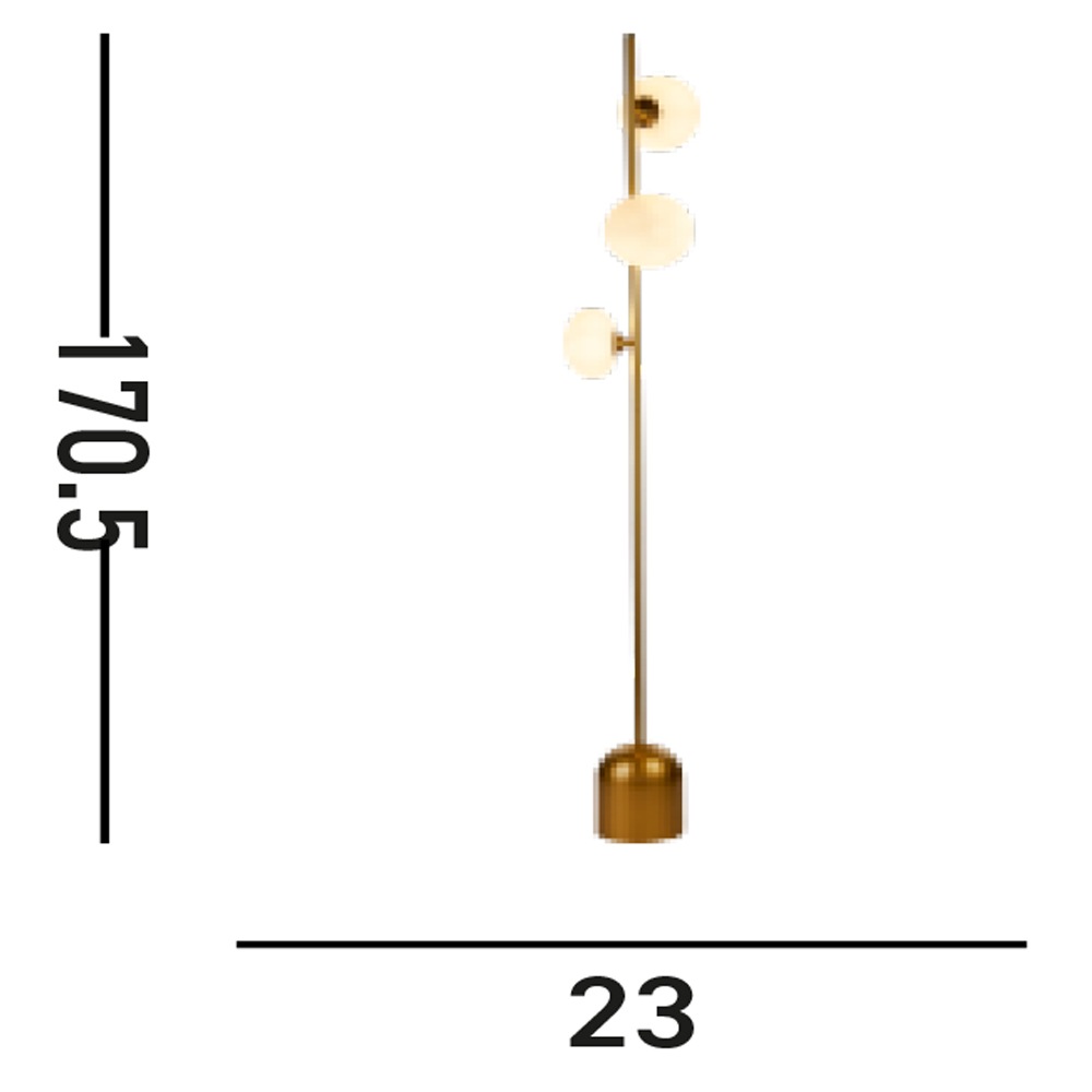 Searchlight Stehlampe »Pebble 3Lt Floor Lamp - Gold Metal & Opal Glass« G9 1 Stk.