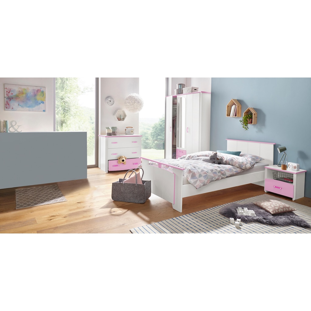 Parisot Jugendzimmer-Set »Biotiful«, (Set, 4 St., Bett, Nachttisch, Schrank, Kommode)