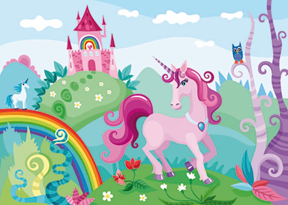 Papermoon Fototapete "Kids purple Unicorn" glatt