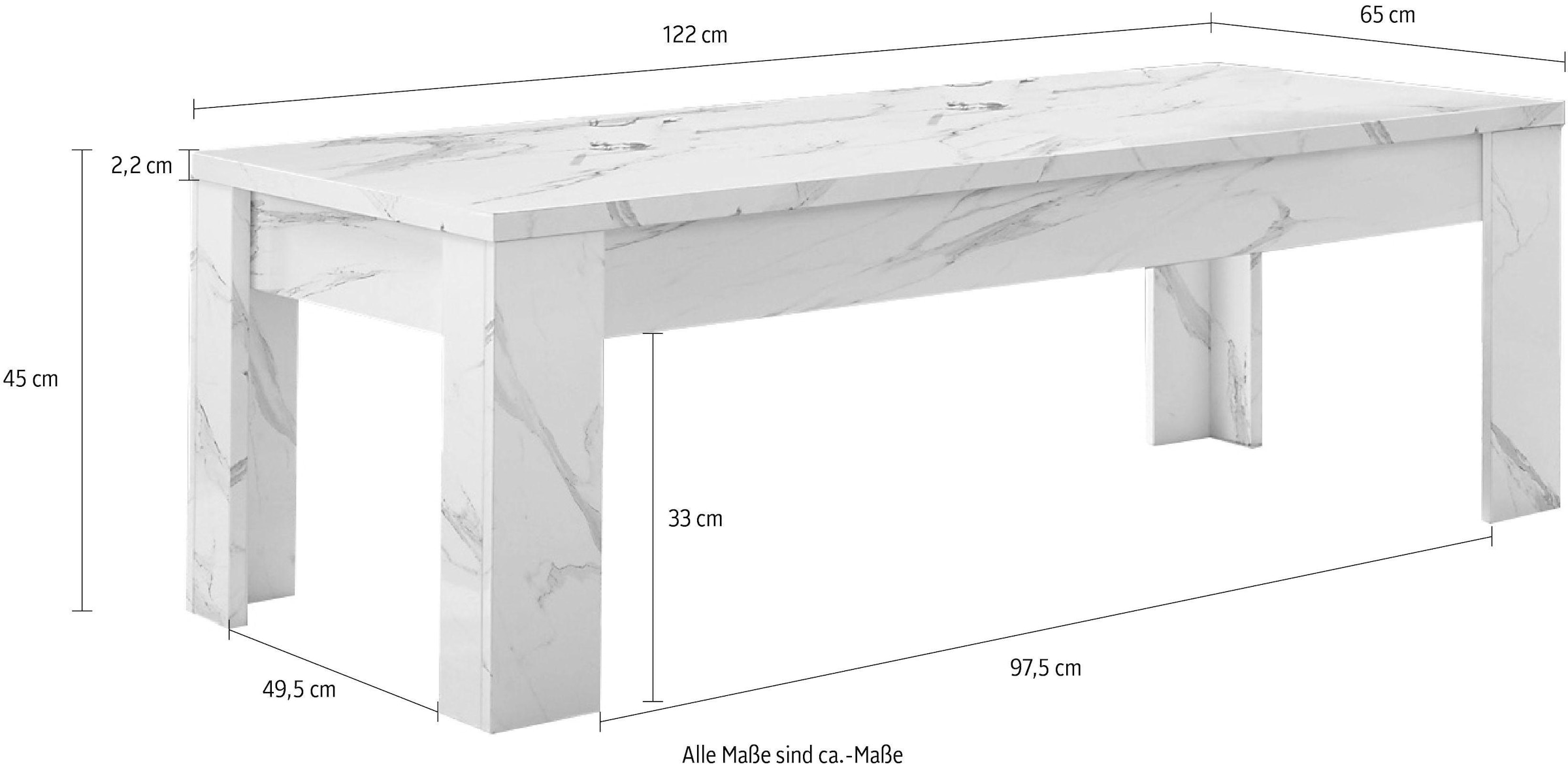 INOSIGN Couchtisch "Carrara", (125 x 65 cm) günstig online kaufen