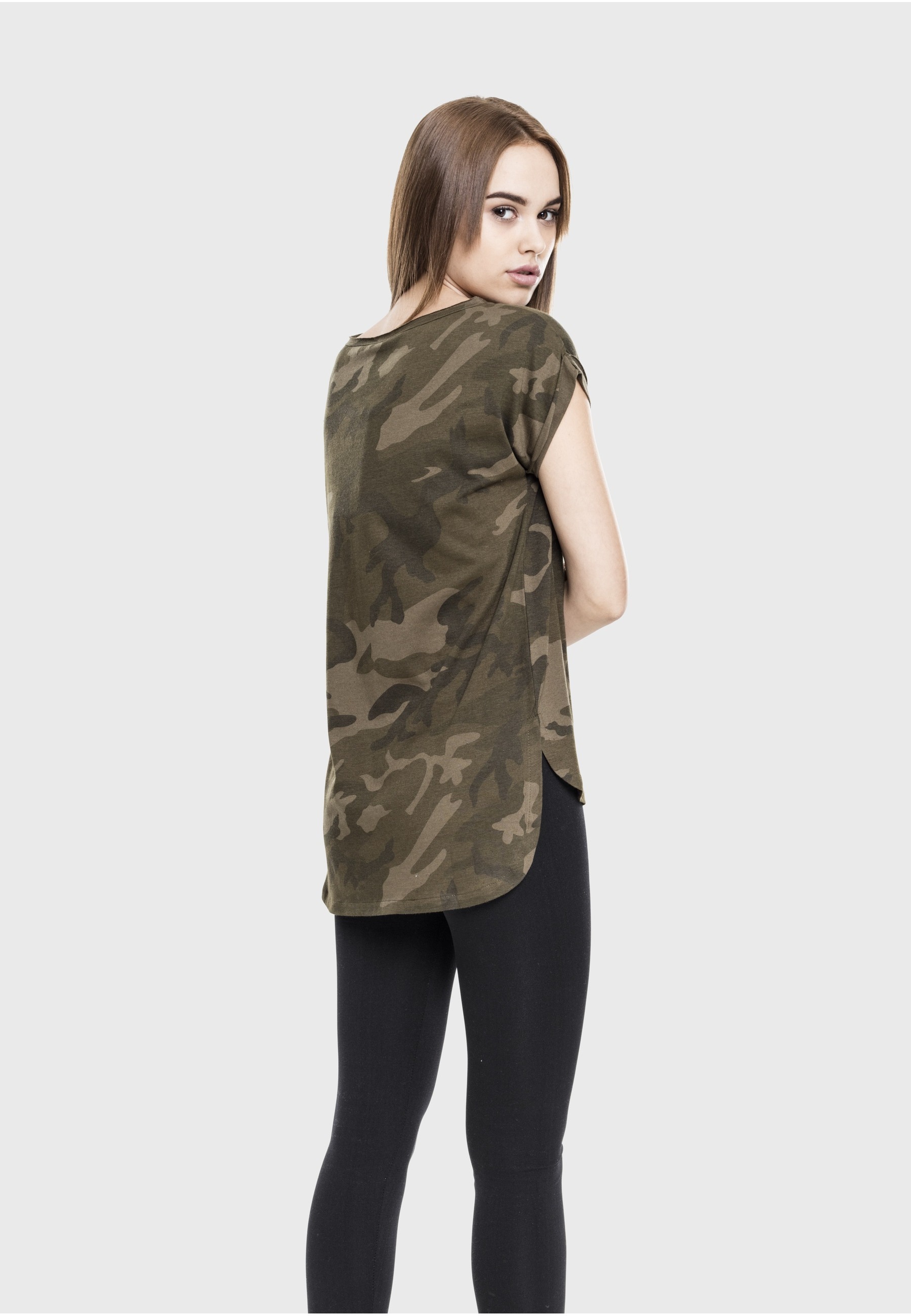 URBAN CLASSICS T-Shirt »Urban Classics Damen Ladies Camo Back Shaped Tee« 1 Stk.