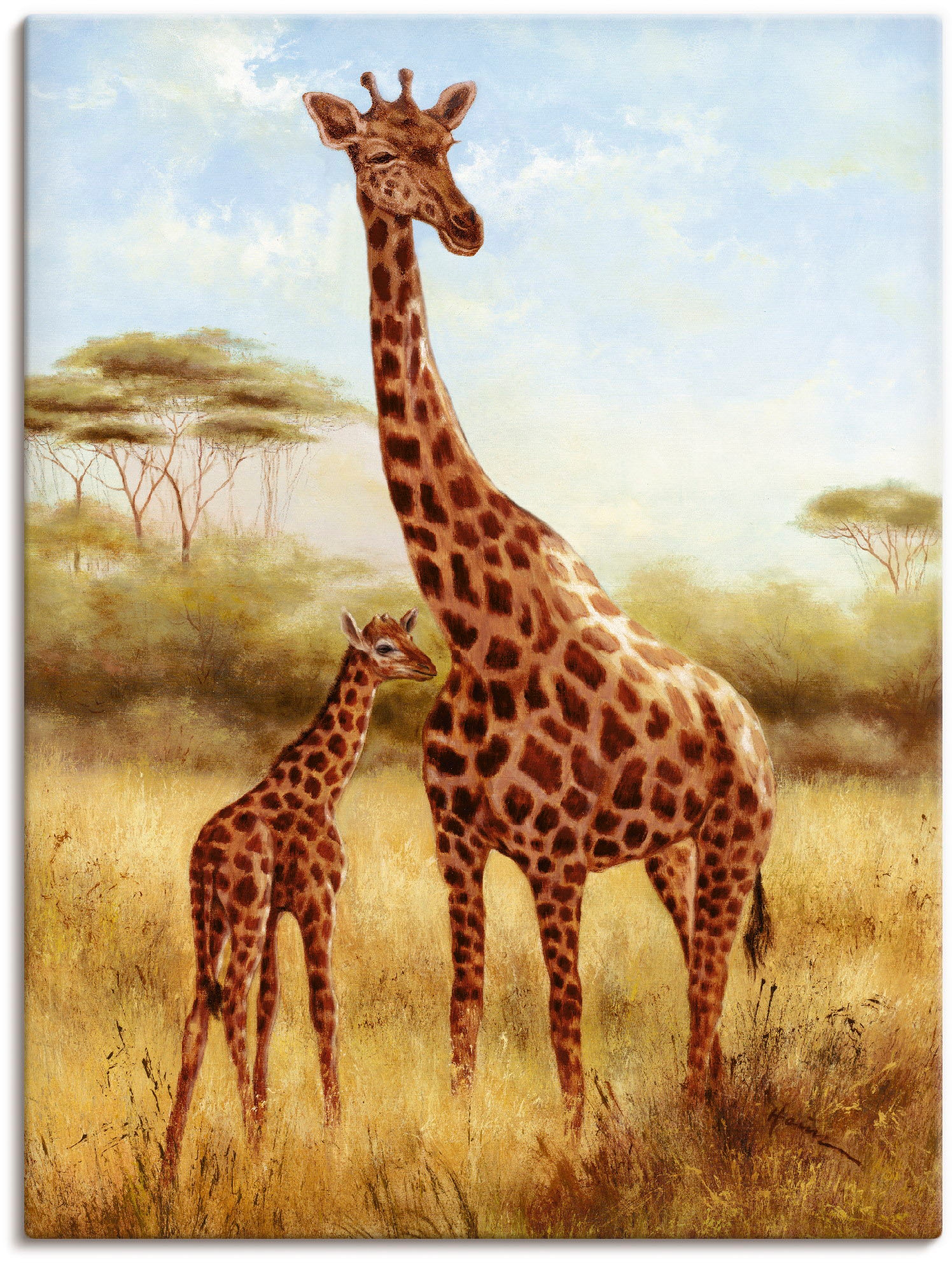 Artland Leinwandbild »Giraffe«, Wildtiere, (1 St.), auf Keilrahmen gespannt