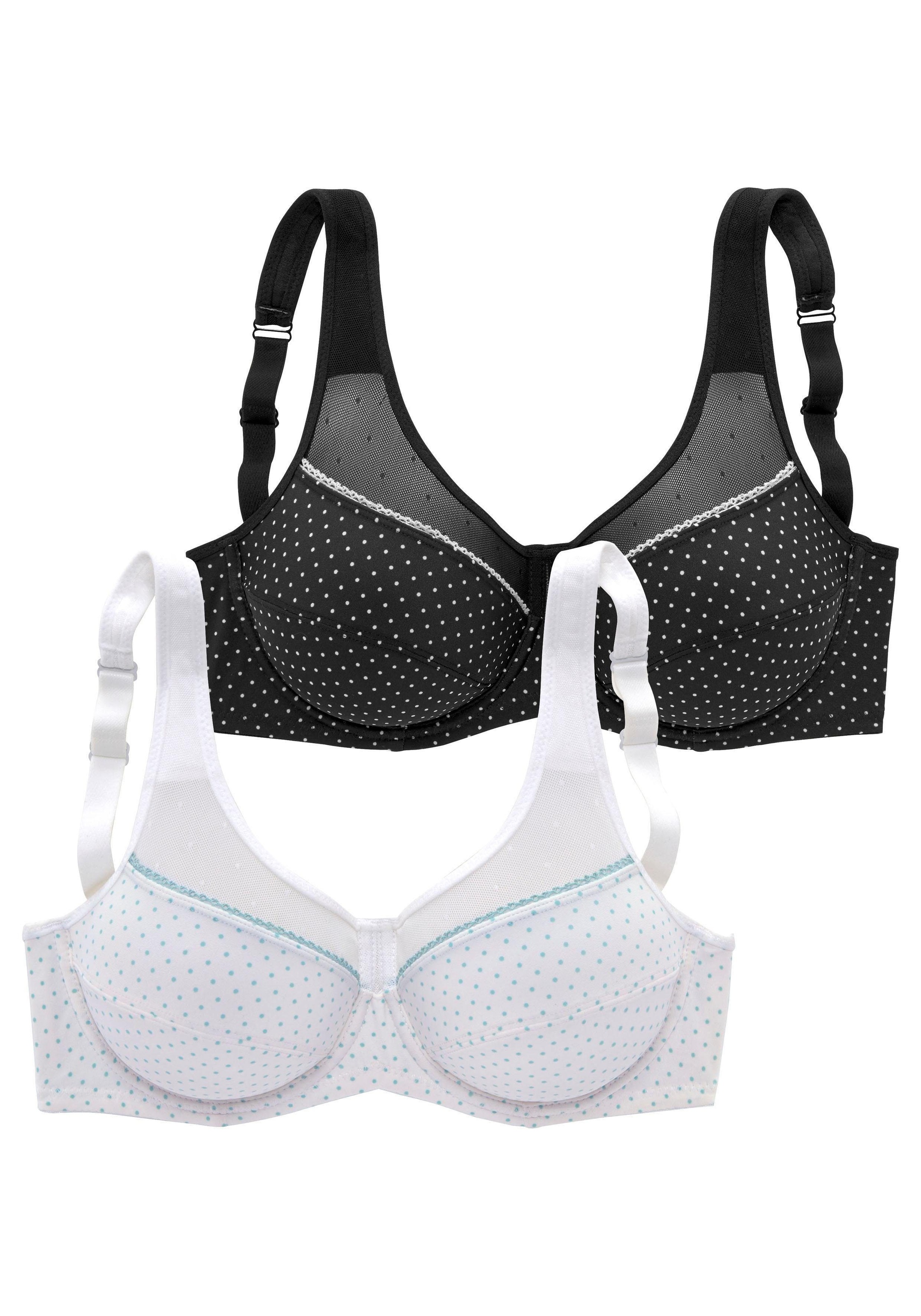Damen Bügel-BH, PETITE FLEUR BY LASCANA, Gr. 80, blau, Microtouch, Obermaterial: 90% Polyamid, 10% Elasthan, BHs, mit Netzeinsätzen – auch ideal für