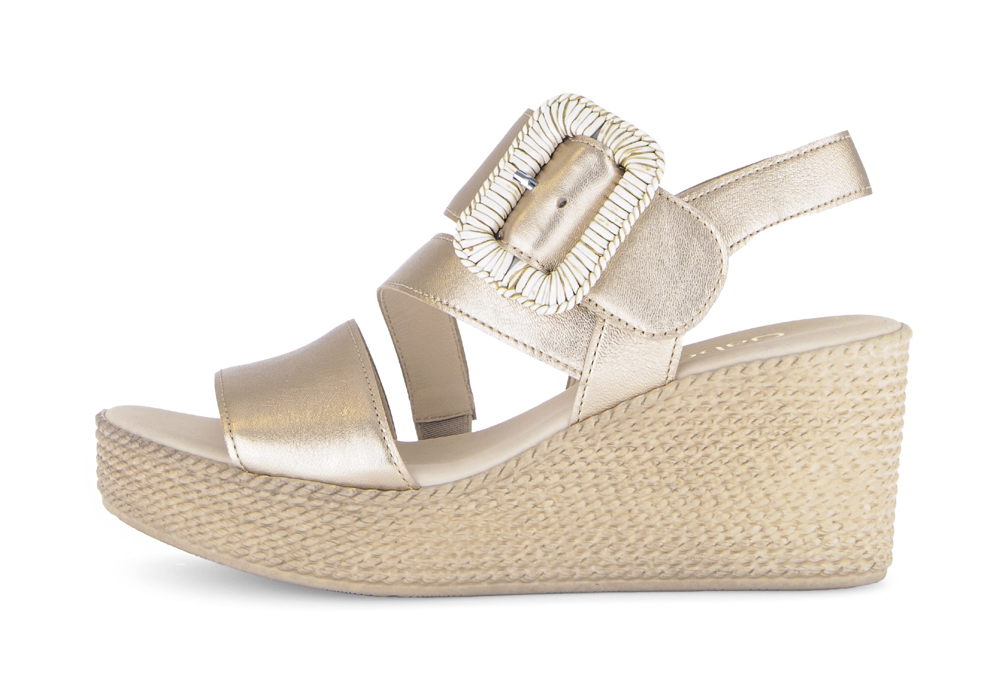 Gabor Keilsandalette, Sommerschuh, Riemchensandale mit auffälliger Zierschn günstig online kaufen