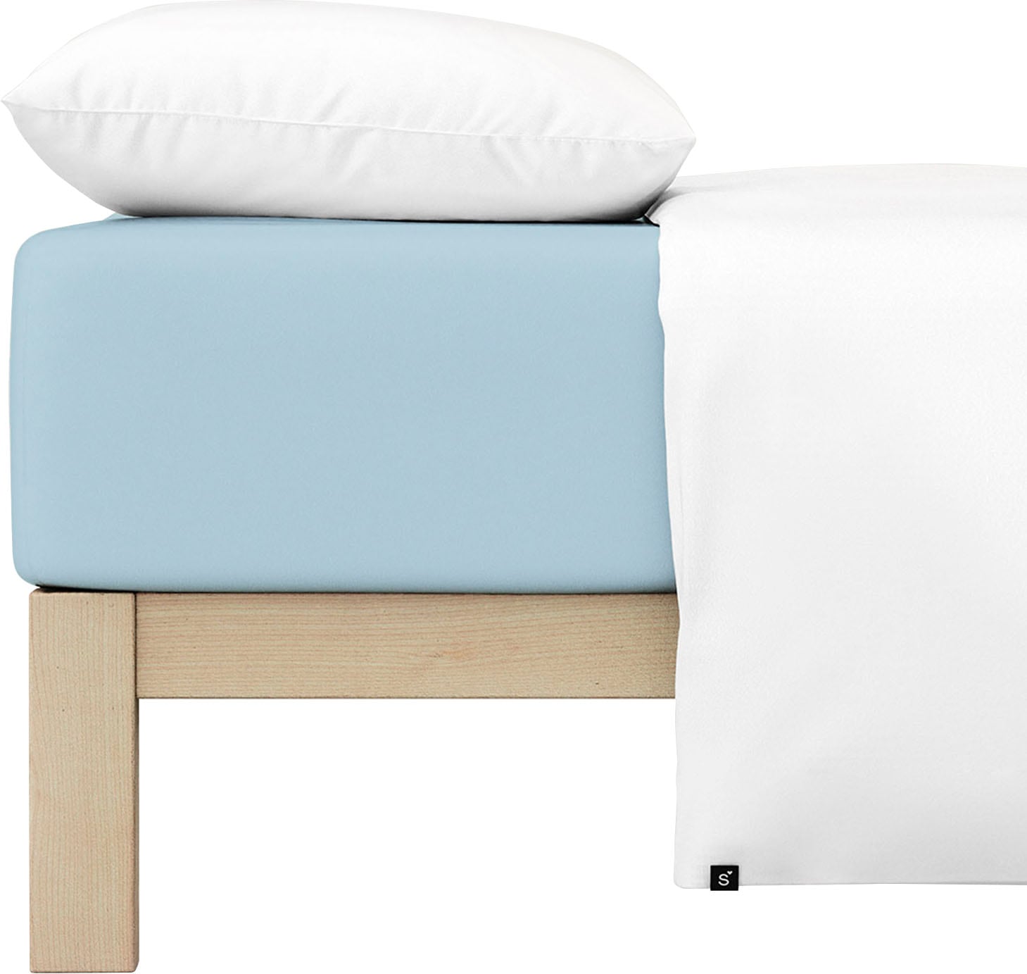 Schlafgut Spannbettlaken »PURE Bio-Baumwolle mit Elasthan, dehnbar blickdicht, straff, Bettlaken«, PREMIUM Laken für Matratzen bis 30cm Höhe, in 90x200, 140x200, 180x200