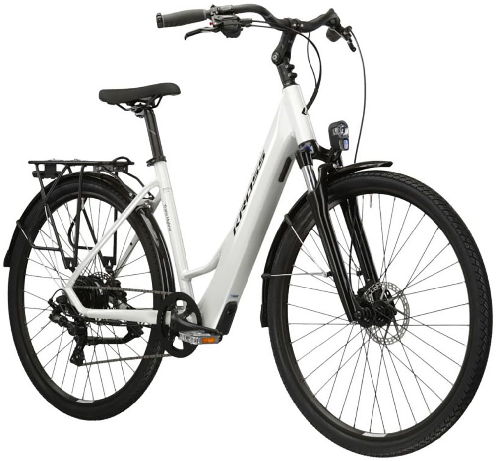 Kross E-Bike »KROSS E-Trekkingrad Trans Hybrid LS 1.0 28 Zoll weiß«, 8 Gang, microSHIFT, ACOLYTE M5185M, Heckmotor 250 W