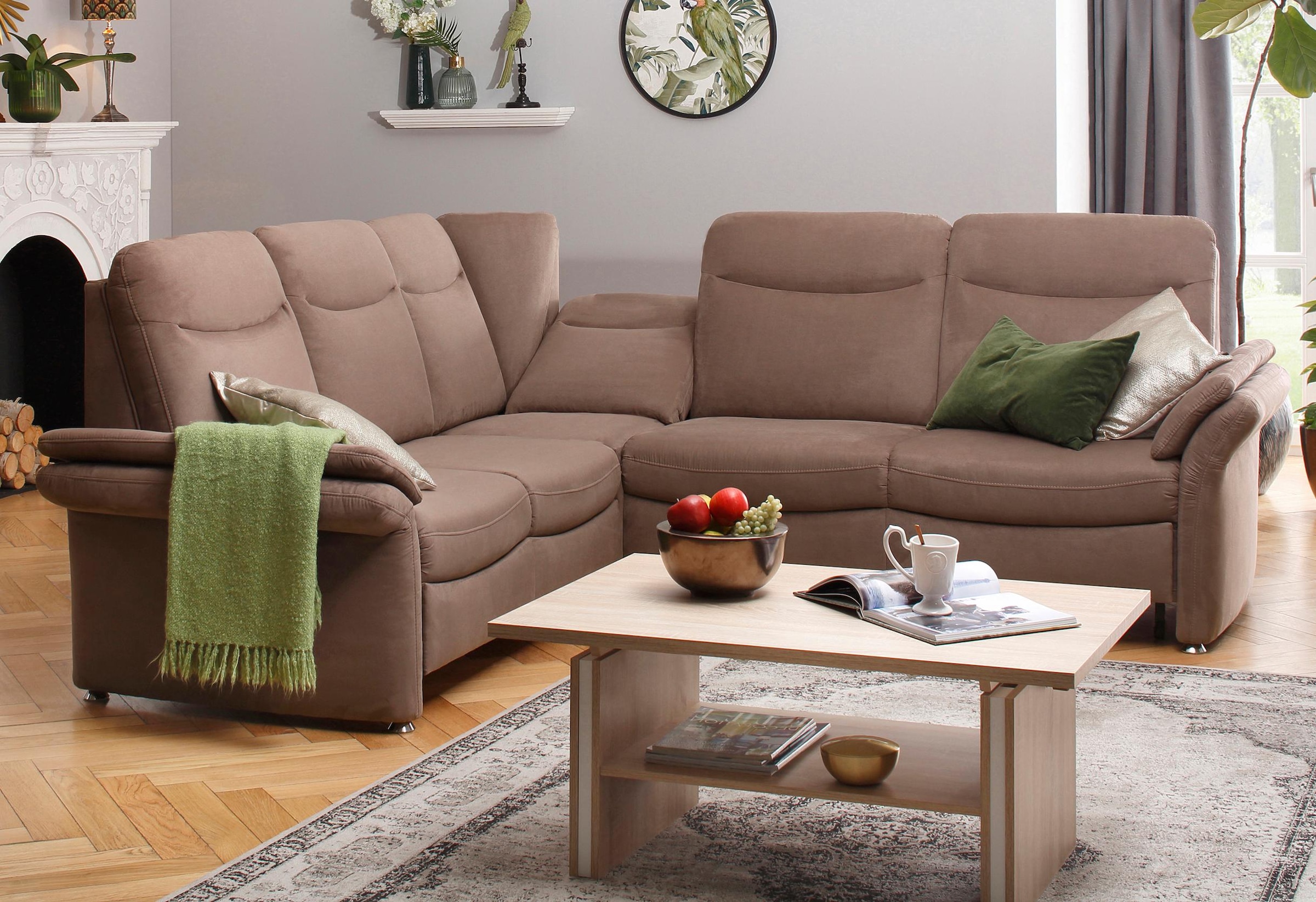 Home affaire Ecksofa »Tahoma L-Form«, mit Armlehnfunktion, wahlweise Bettfunktion, Schublade, Relaxfunktion