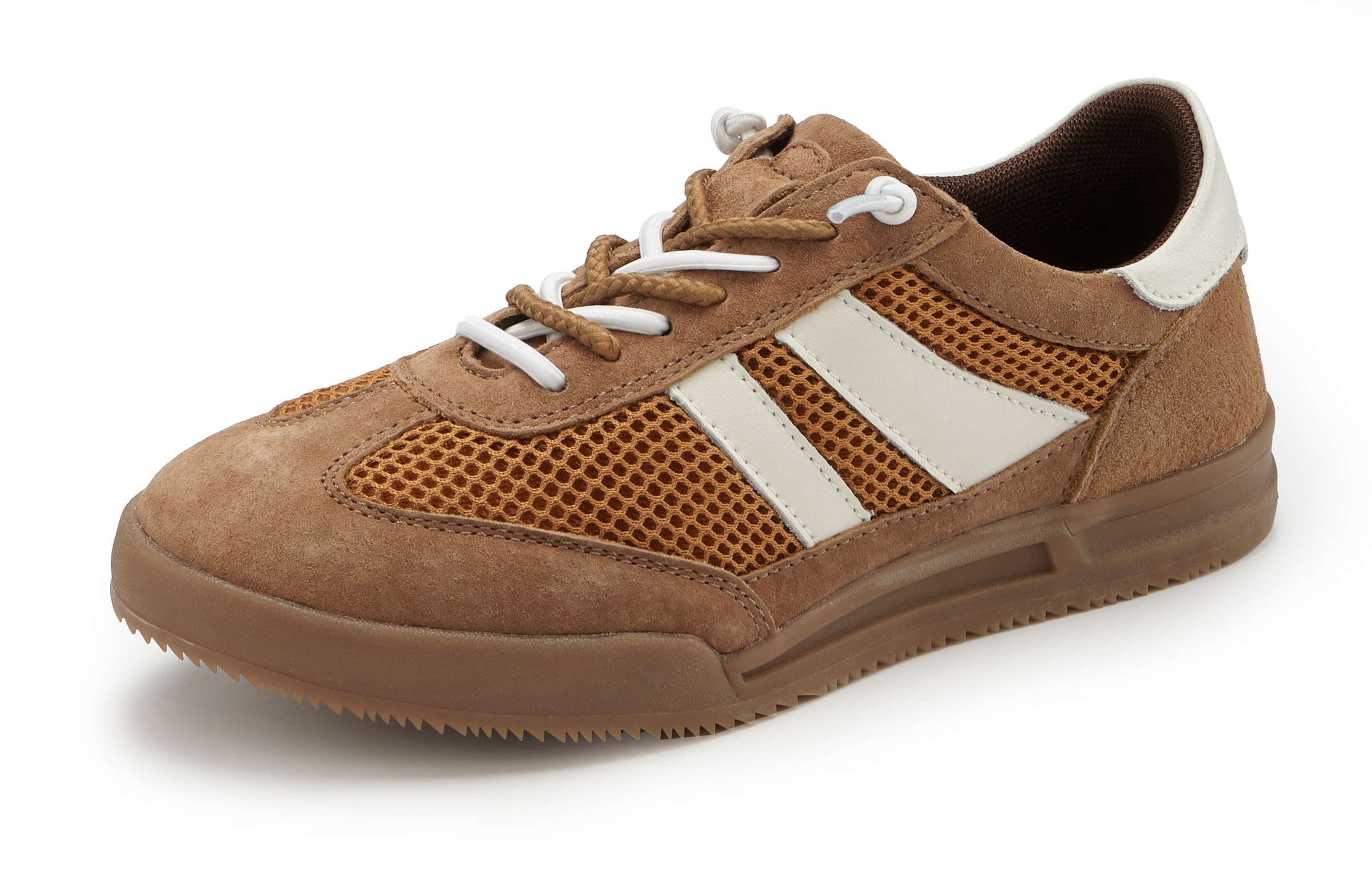 LASCANA Sneaker "Halbschuh," runde Schuhspitze, mit Schnürung, aus Leder, m günstig online kaufen