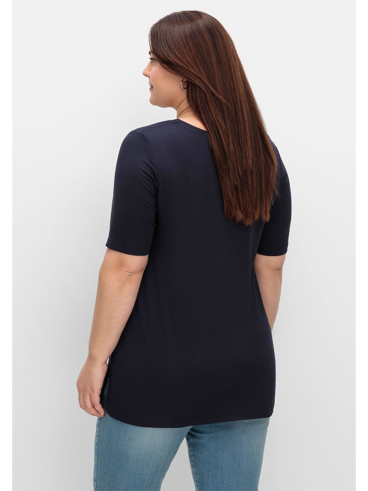 Sheego T-Shirt »Große Größen«, mit herzförmigem Ausschnitt