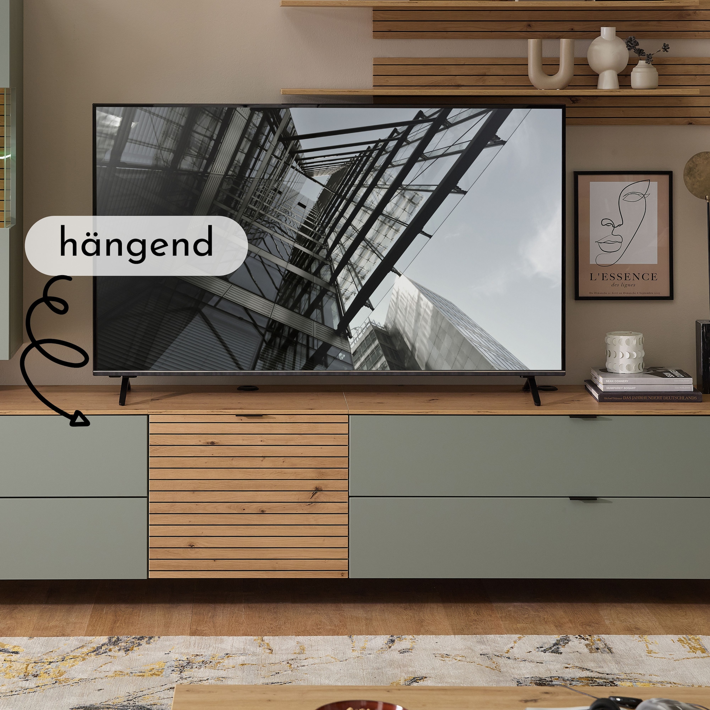 Innostyle TV-Schrank »INA TV-Lowboard, 60 x 51 x 44 cm (B/H/T)«, (1 St.), stehend/hängend verwendbar, 1 türig, Softclose