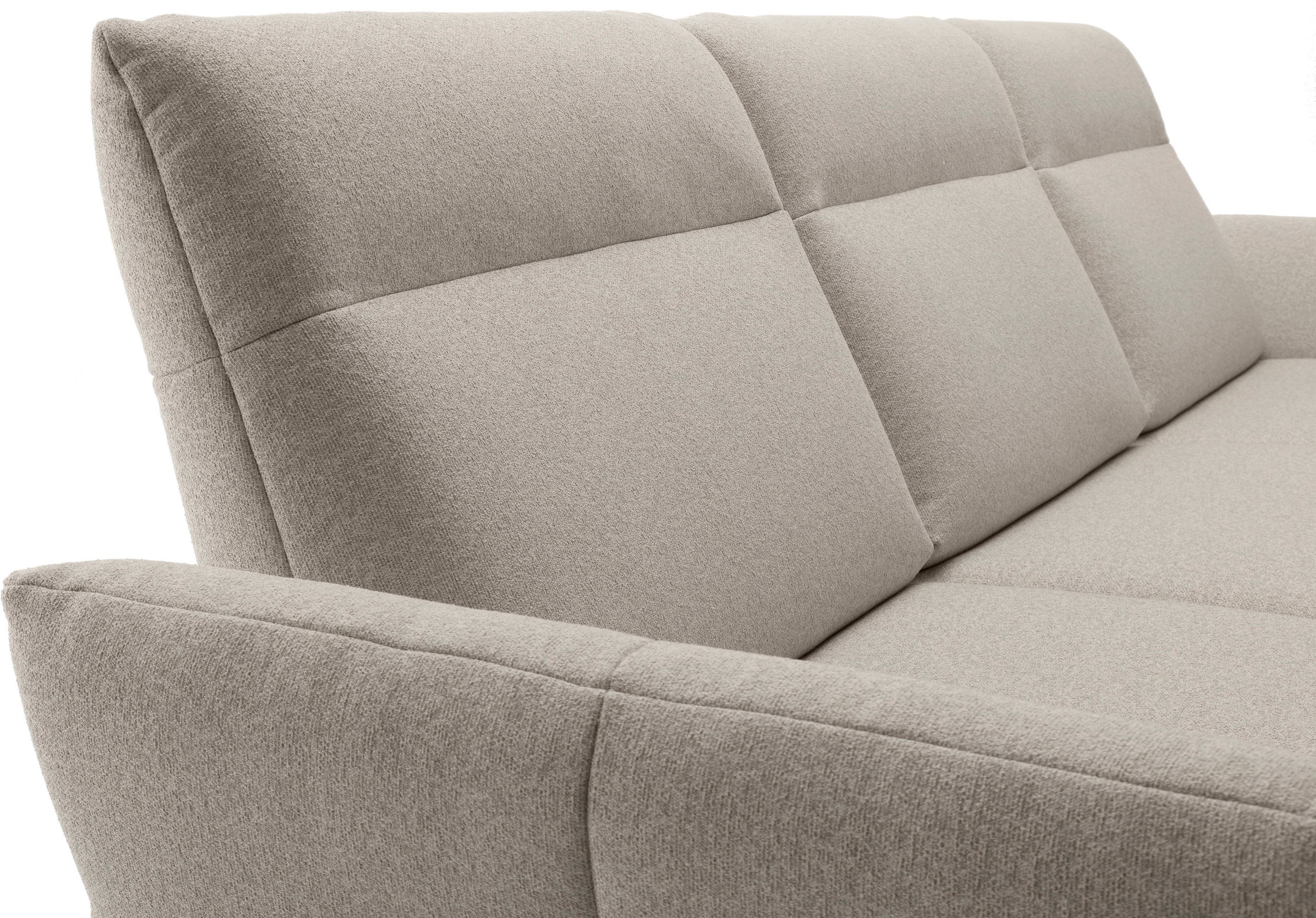 Creation BY ROLF BENZ Ecksofa »CR.460«, Sockel in Eiche, Alugussfüße in umbragrau, Breite 298 cm