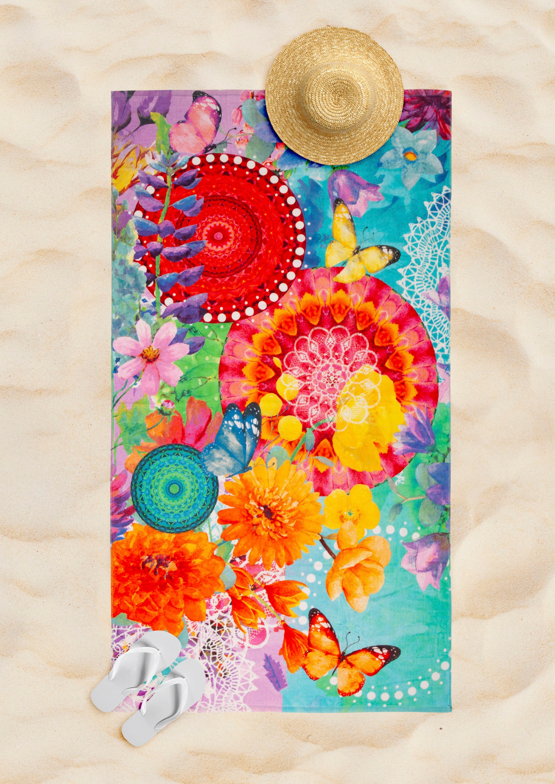 hip Strandtuch "Vitori" 100% Baumwolle, Velours, 100x180, Weich, Strand, Ma günstig online kaufen