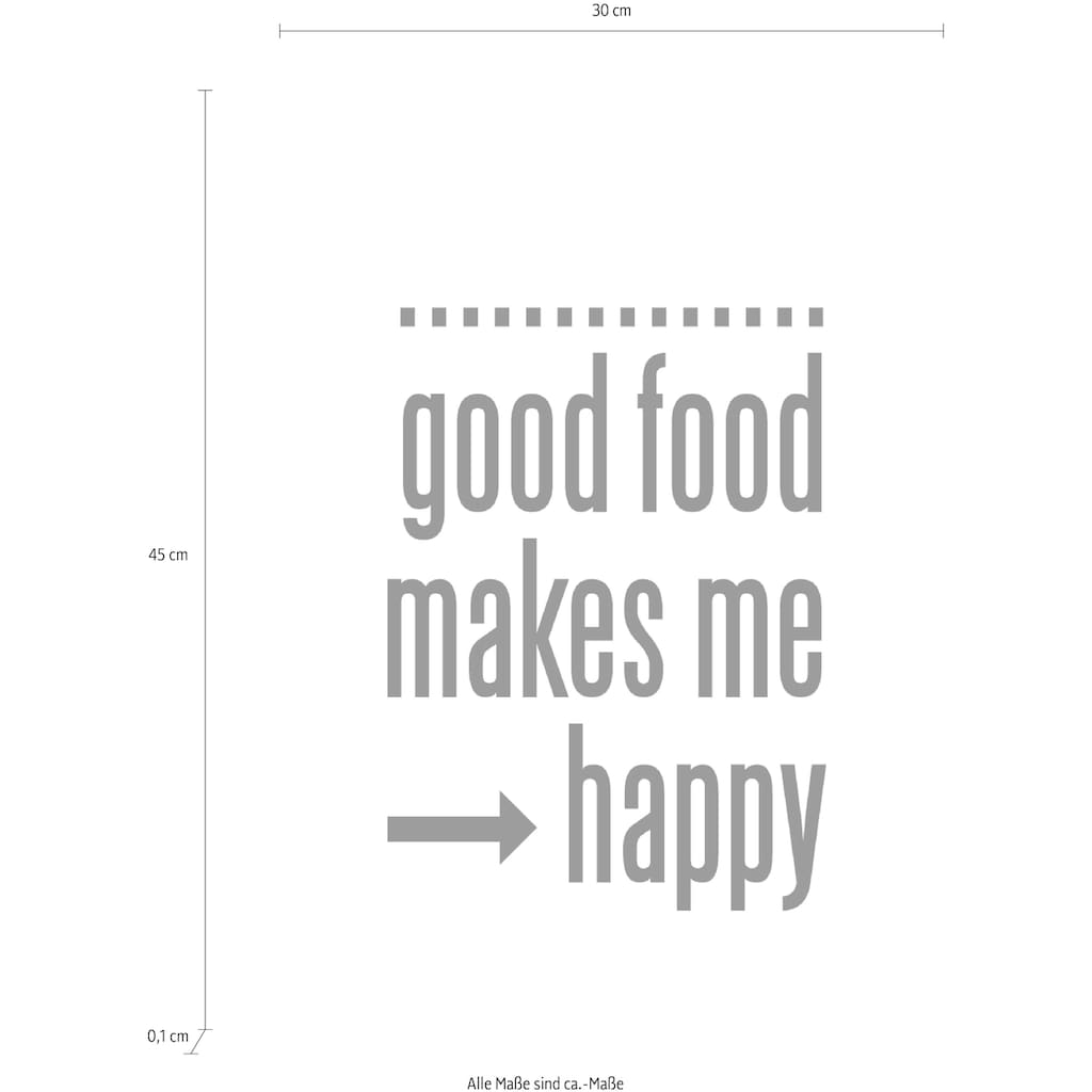 queence Wanddekoobjekt »Good food makes me - happy«