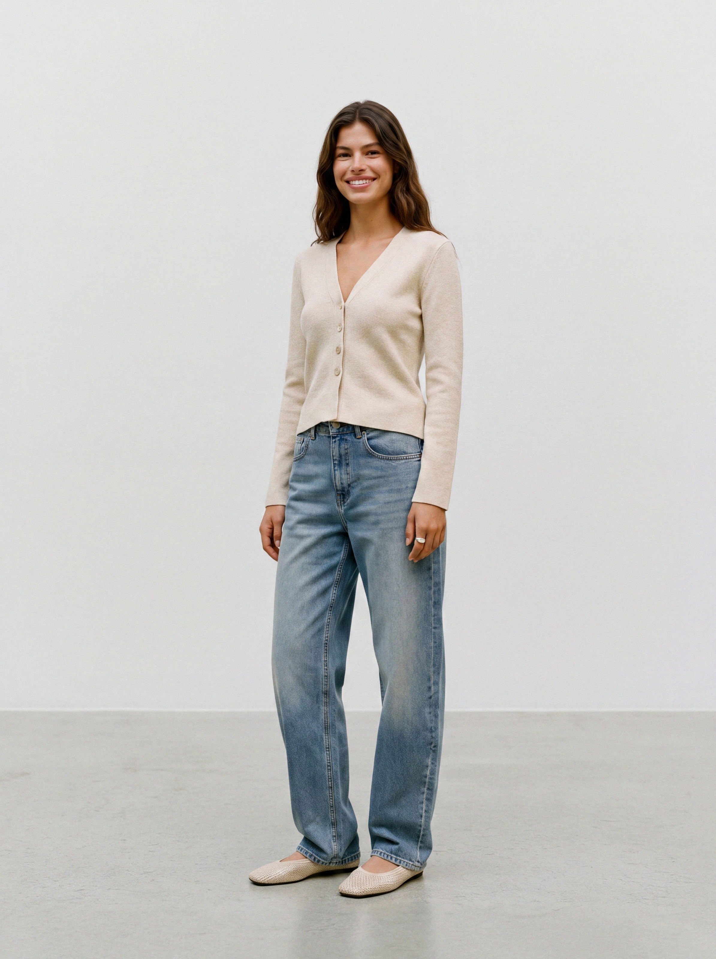Vero Moda Strickjacke »VMMILLE LS V-NECK CARDIGAN NOOS« Materialmix mit Wolle