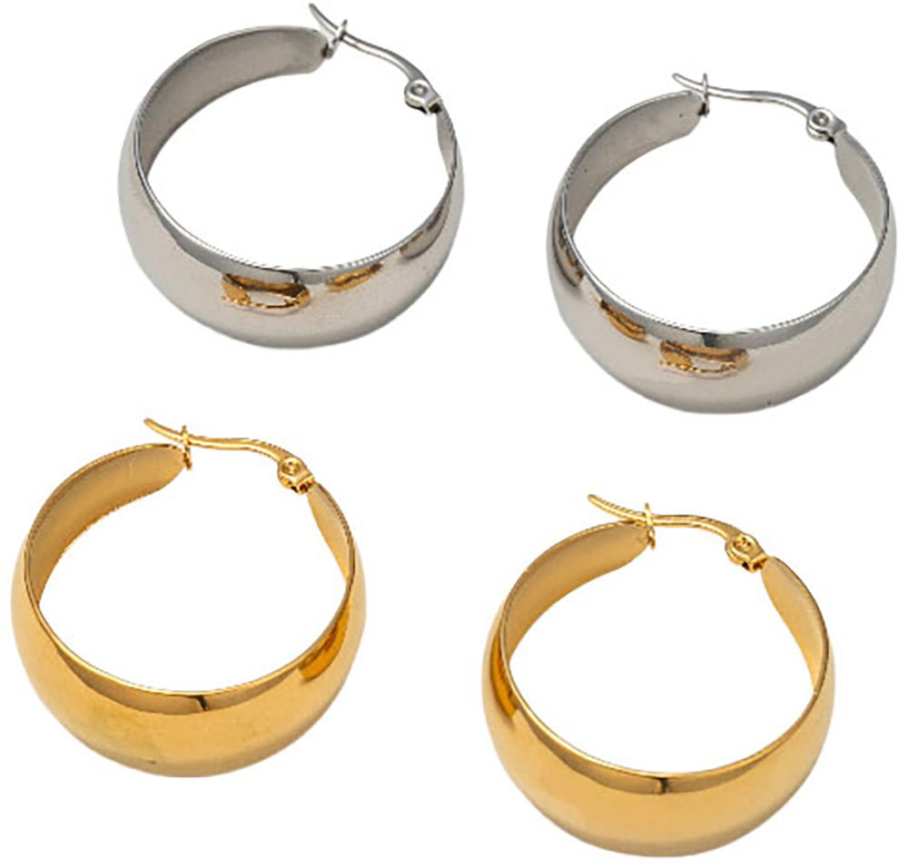 Firetti Creolen-Set »Multipack Schmuck Geschenk Edelstahl Ohrschmuck Ohrringe«, (Set, 4 tlg.), Made in Germany
