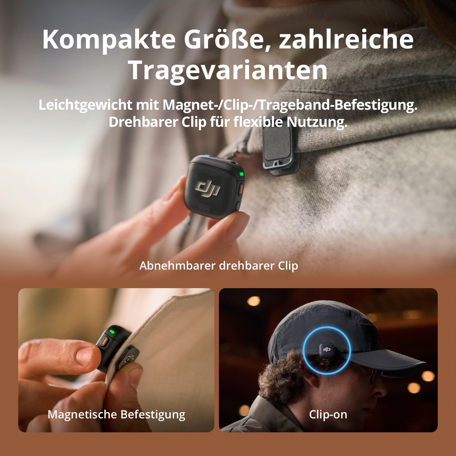 DJI Mikrofon »Mic 3 (2 Sender + 1 Empfänger + Ladeschale)«
