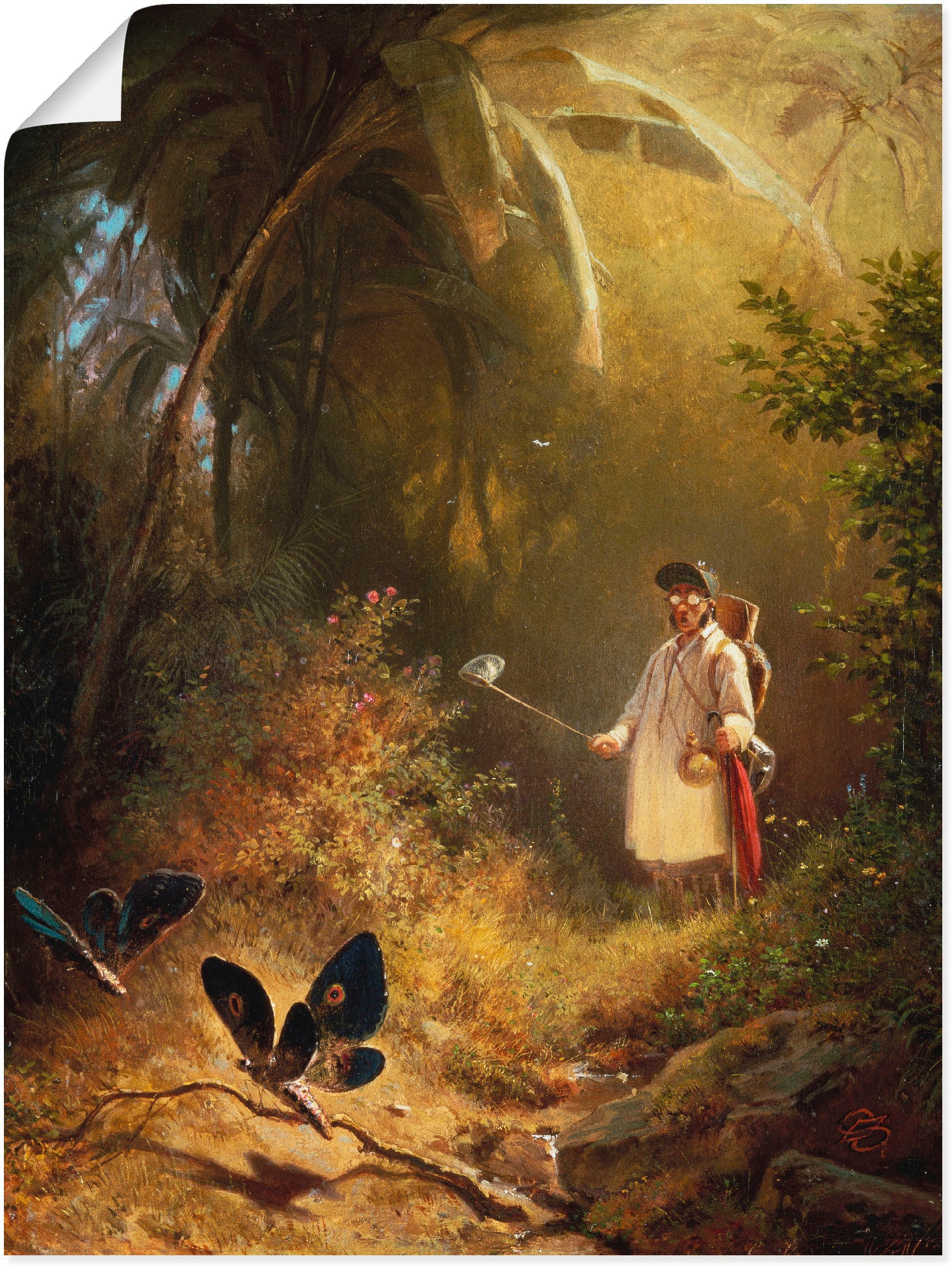 Wandbild »Der Schmetterlingsfänger«, Mann, (1 St.), als Leinwandbild, Poster in...