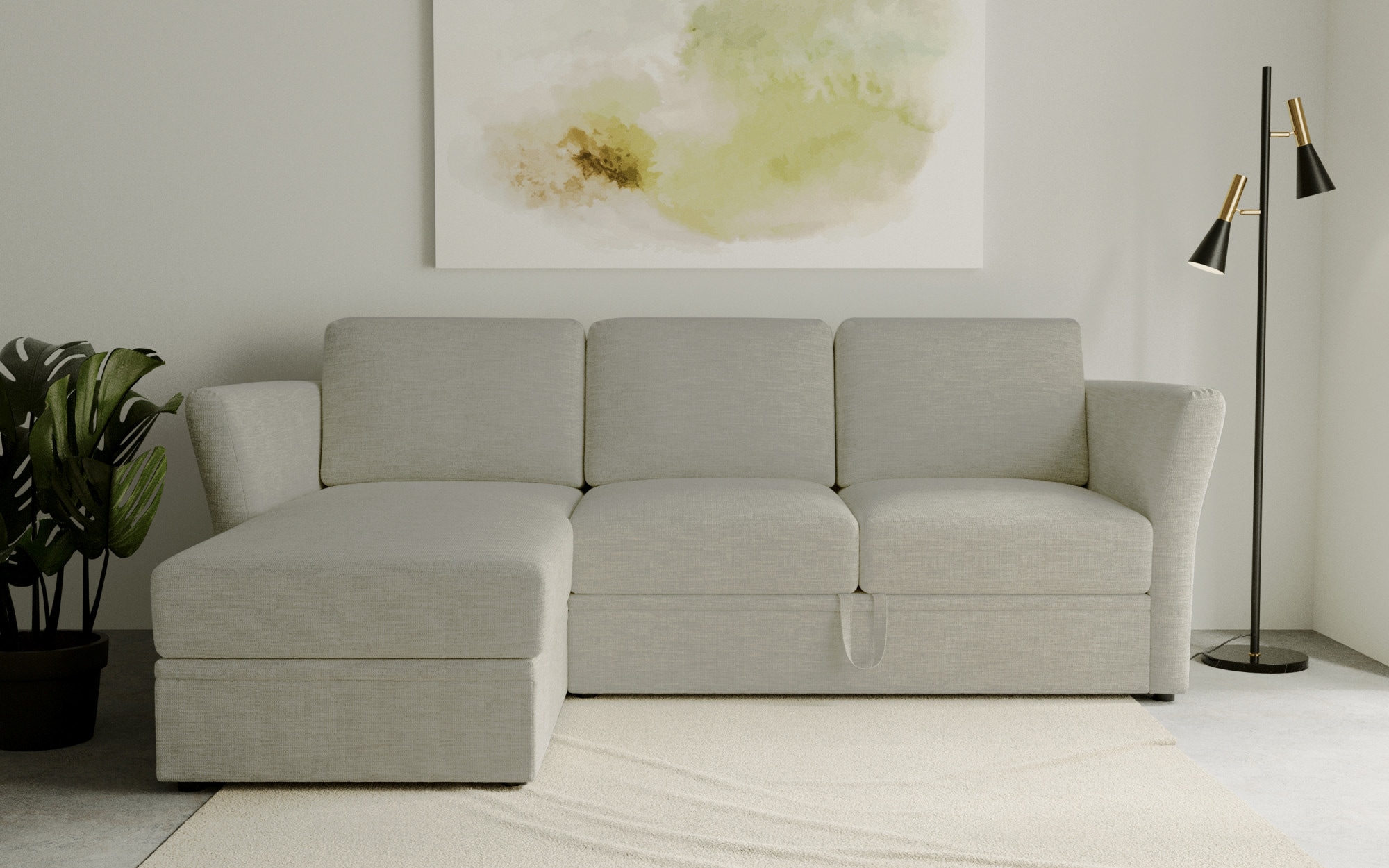 OTTO home Ecksofa "Lavars, L-Form, Schlafsofa" mit Bettfunktion und Stauraum, in zwei verschiedenen Bezugsqualitäten