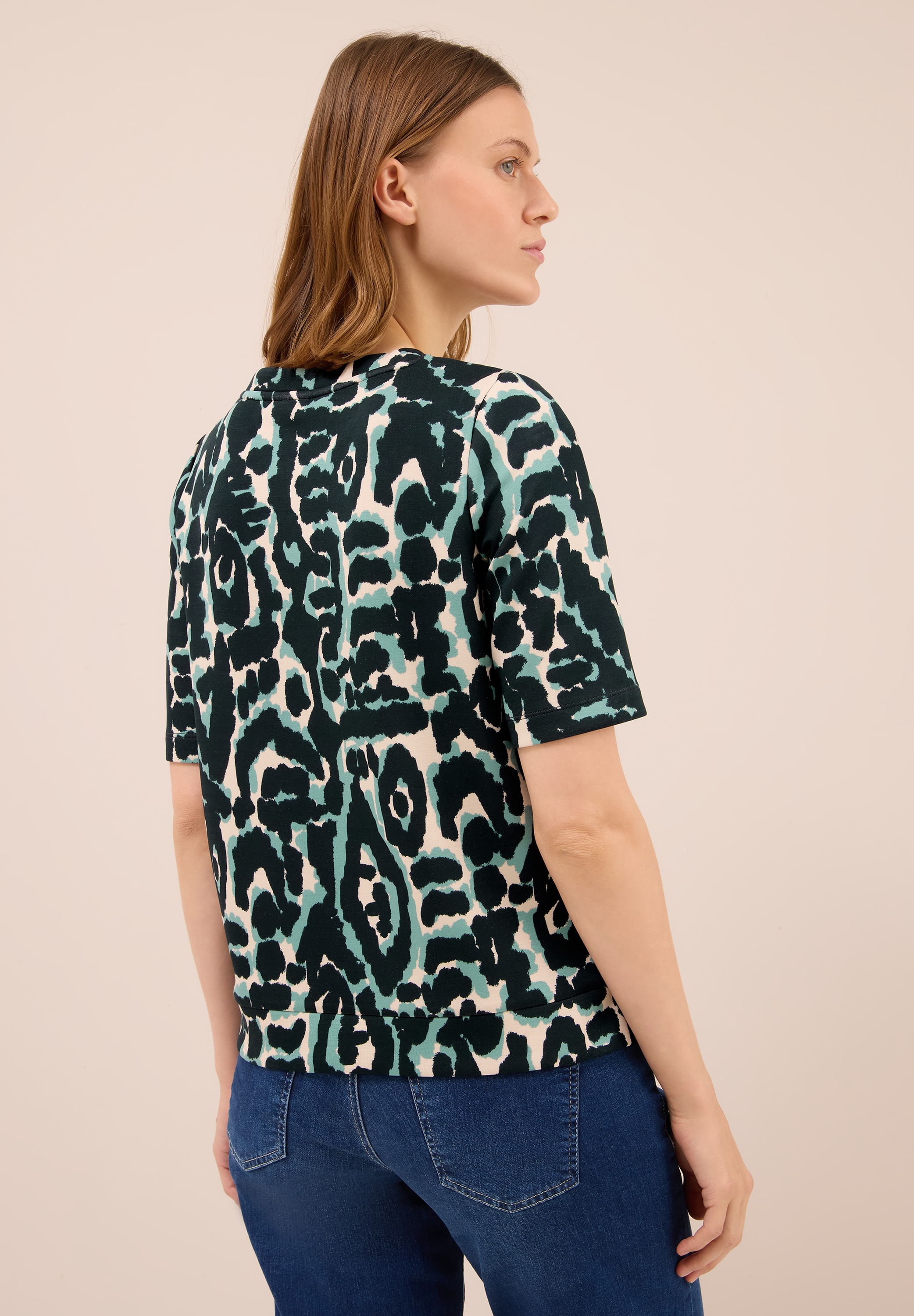Cecil Rundhalsshirt, mit grafischem Muster