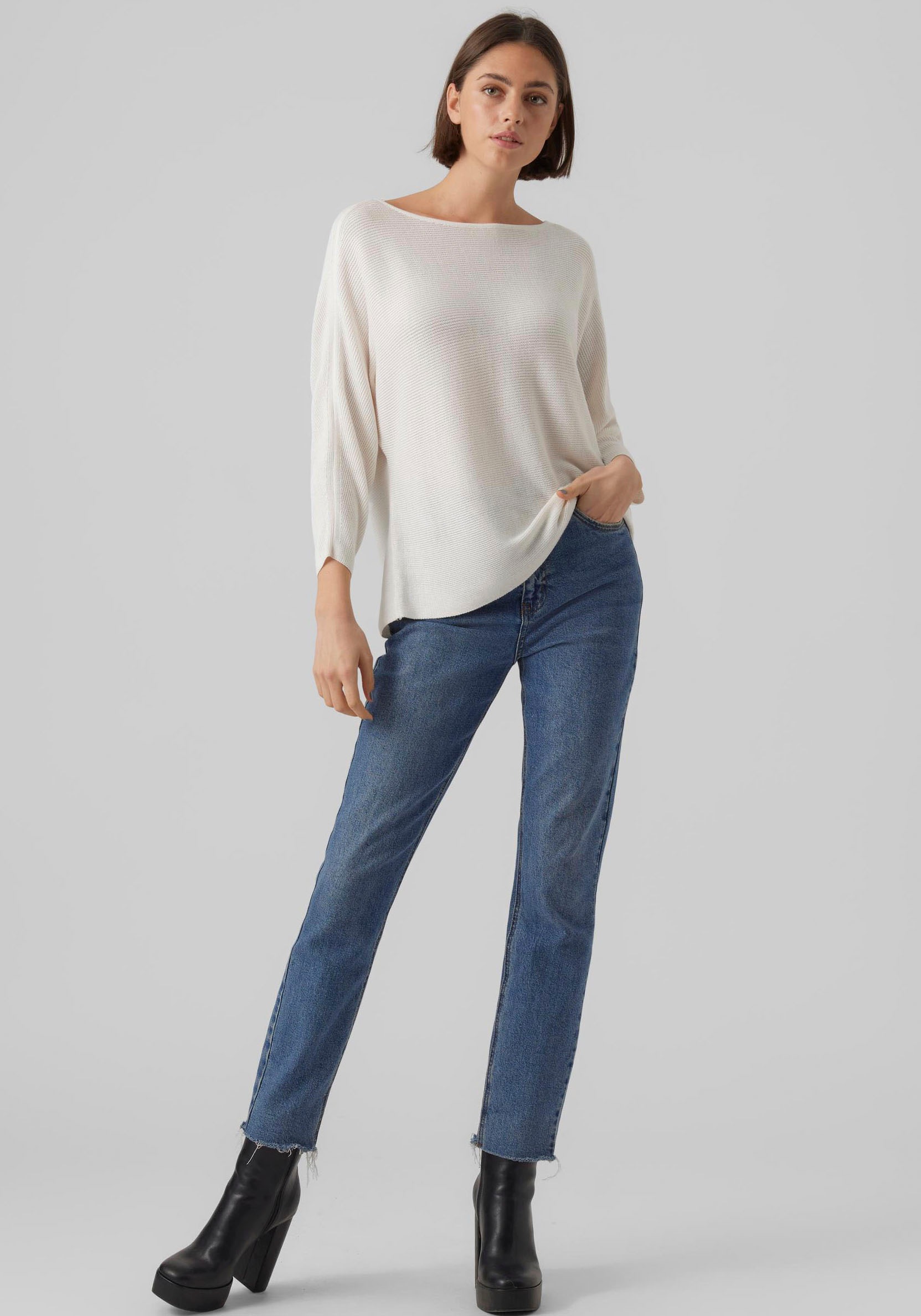 Thumbnail - Vero Moda 3/4 Arm-Pullover "VMNORA 3/4 BOATNECK BLOUSE NOOS", mit Fledermausärmeln