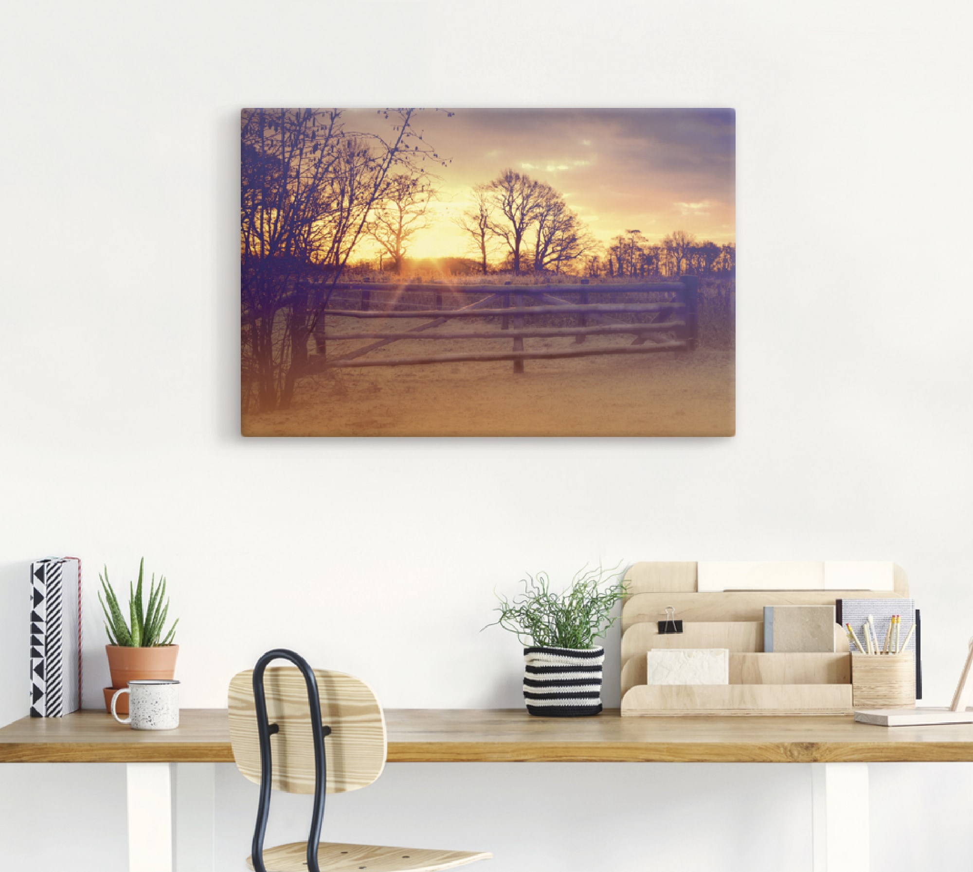 Artland Leinwandbild "Sonnenaufgang im Februar" Sonnenaufgang & -untergang günstig online kaufen