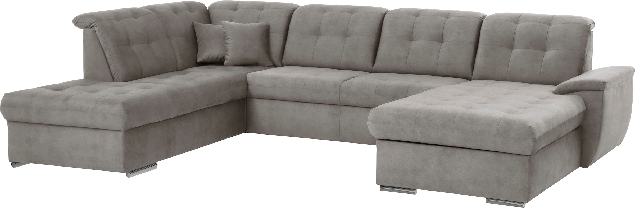 exxpo - sofa fashion Wohnlandschaft »Durango, aufwendige Sitz- und Rückenverarbeitung, bequem, U-Form«, inkl. Kopfteilverstellung, wahlweise mit Bettfunktion und Bettkasten