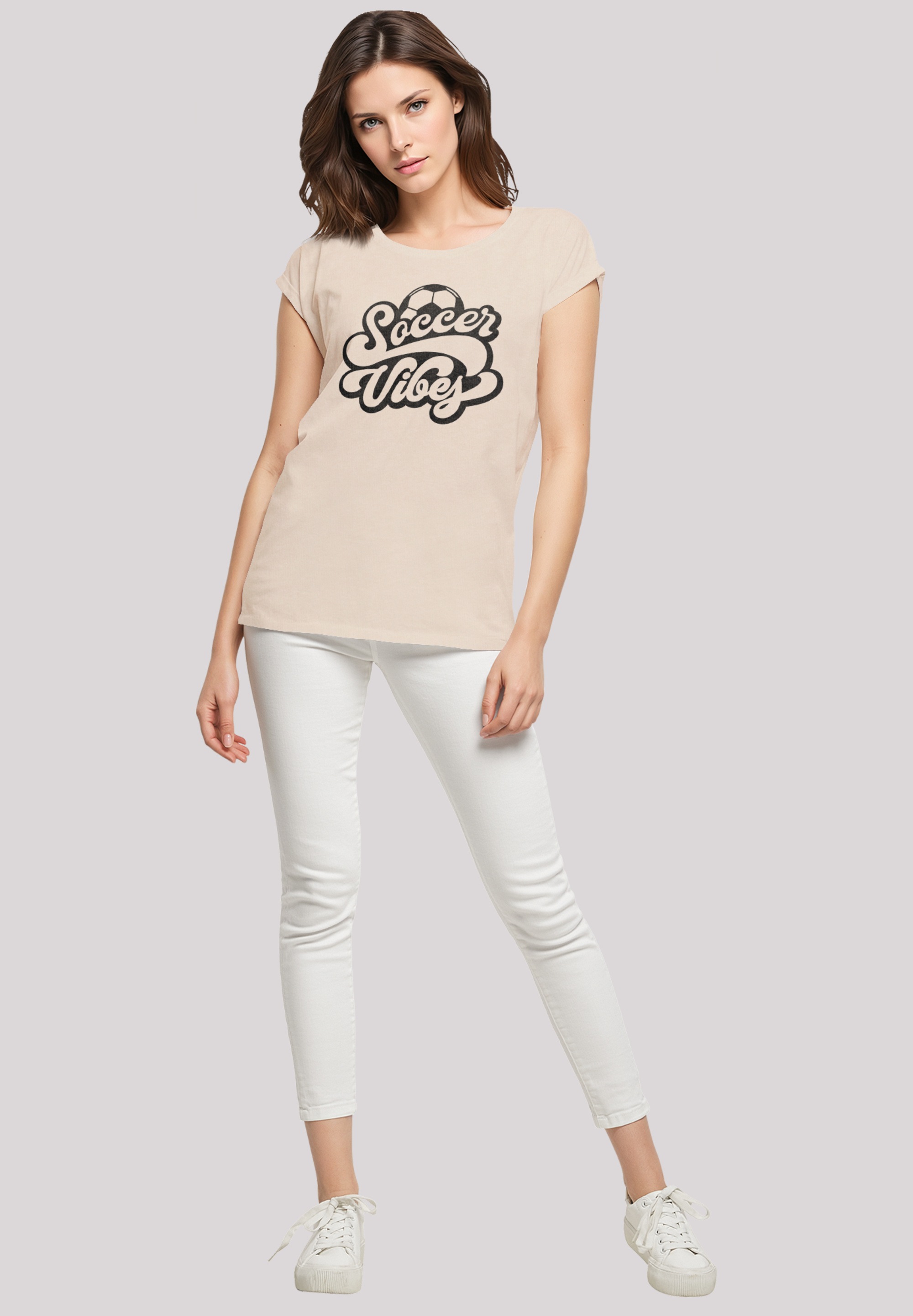 F4NT4STIC T-Shirt »Soccer Vibes Typography Sporty Graphic« Premium Qualität