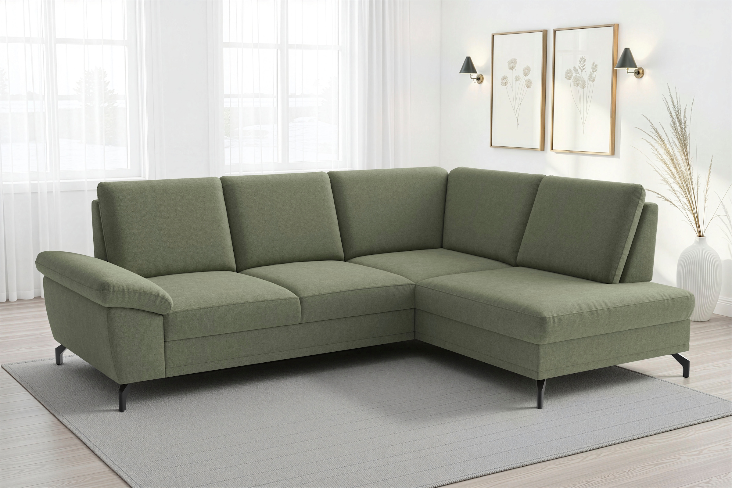 sit&more Ecksofa "Chelsea L-Form, B: 249 cm, Armteil- & Sitztiefenverstellung" optional Schlaffunktion und Bettkasten