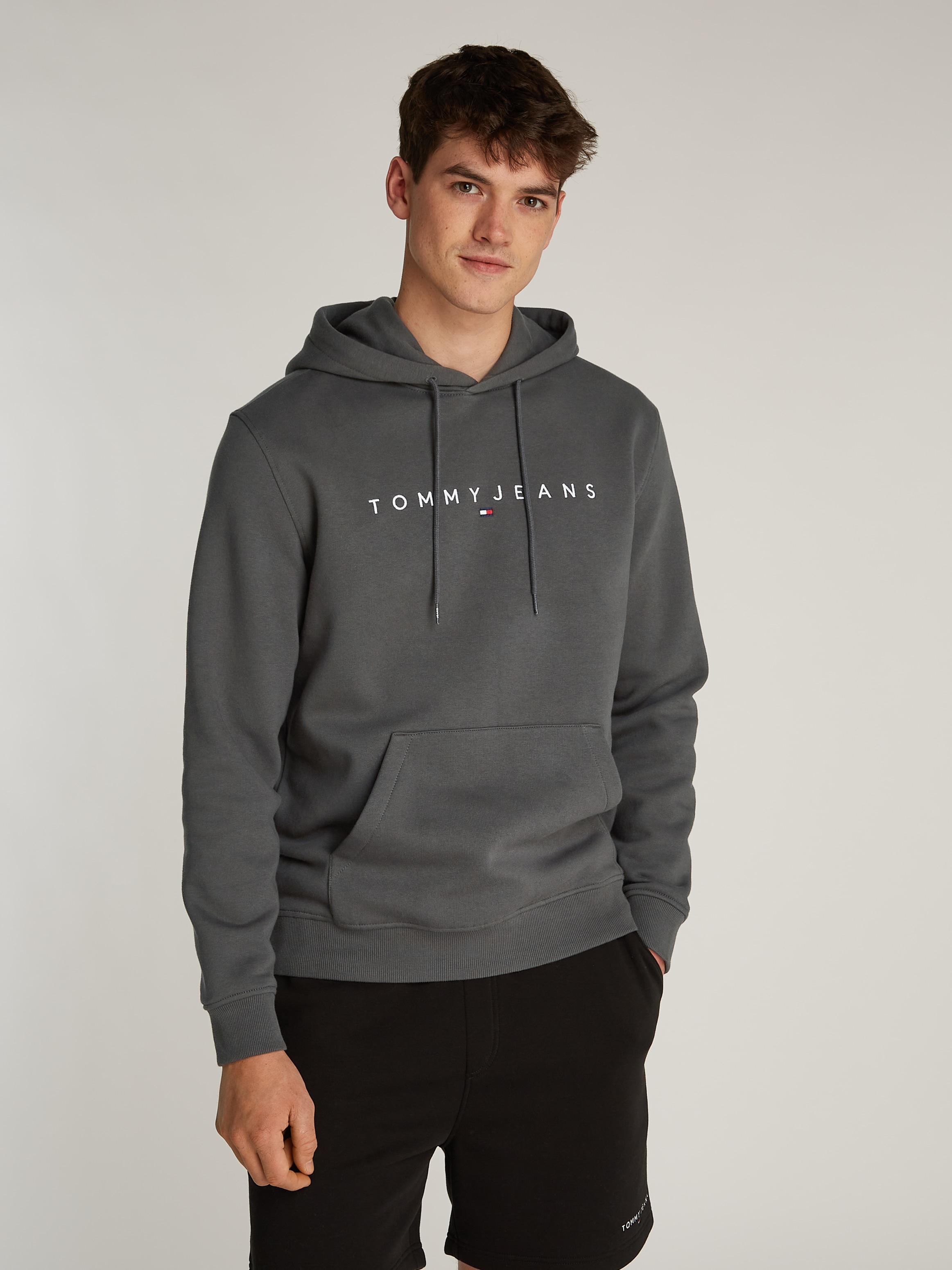 Tommy Jeans Hoodie "TJM REG LINEAR LOGO HOODIE EXT", mit Logo-Stickerei