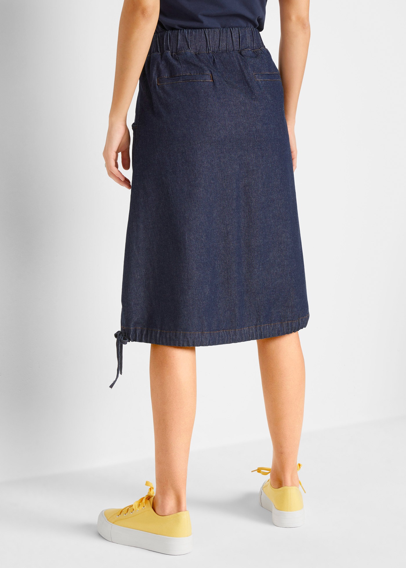 bonprix Jeansrock aus Stretch-Material, mit elastischem Bund, in Ballonform günstig online kaufen