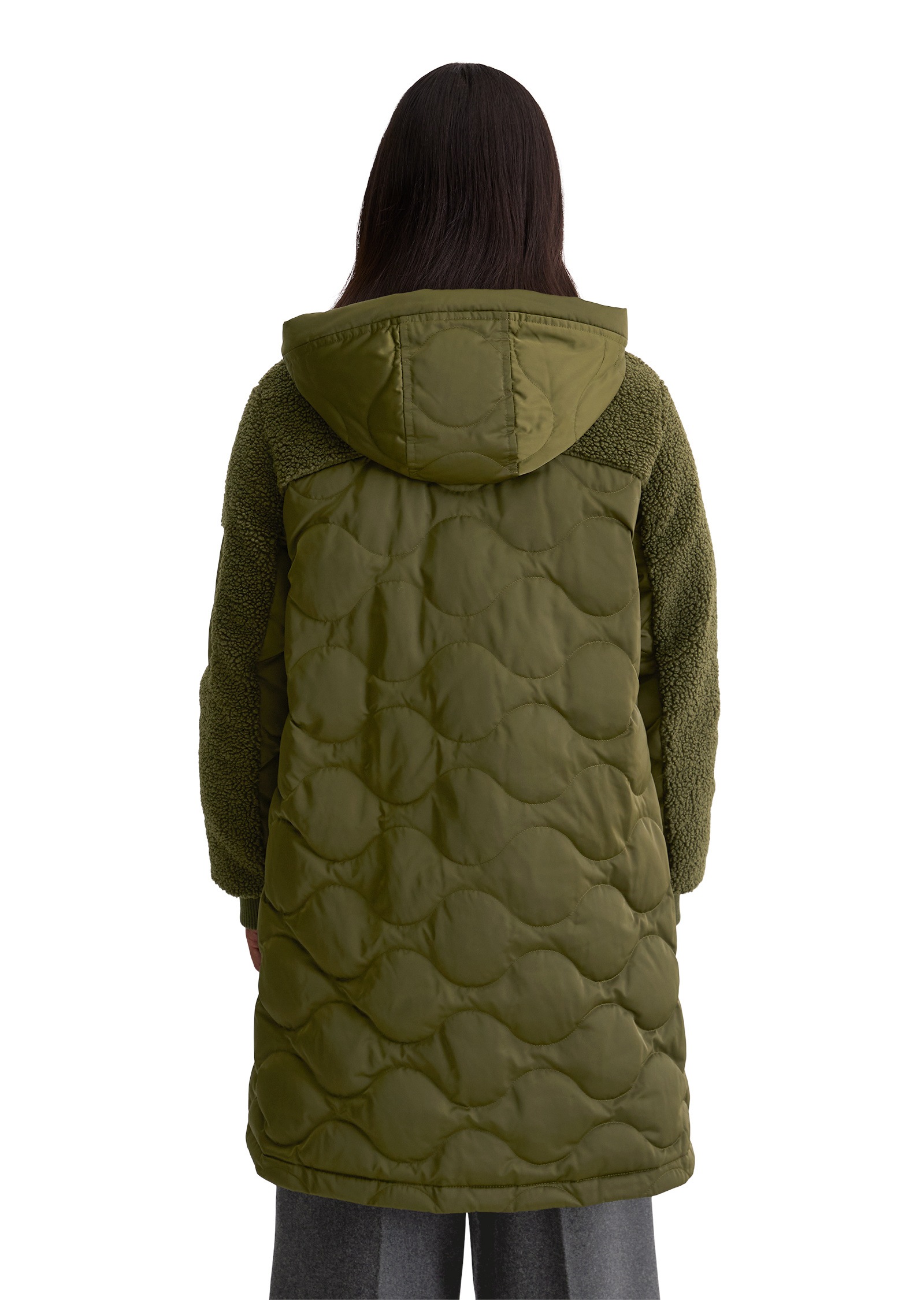 Marc O'Polo Daunenjacke »mit lässigen Teddyplüsch-Details« mit Kapuze