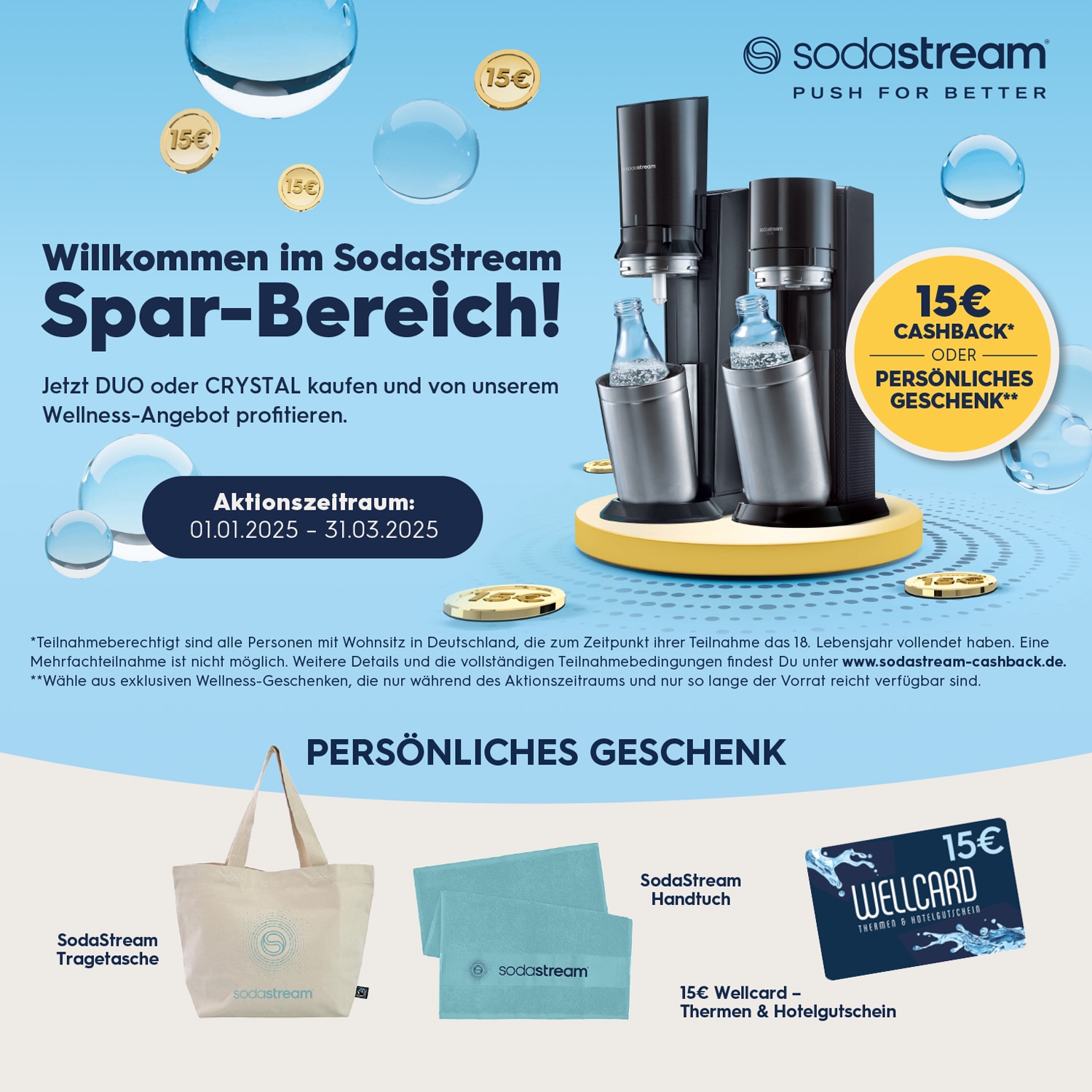 SodaStream Wassersprudler »SodaStream CRYSTAL 3.0 mit 3 Glaskaraffen, 1 CO2-Zylinder und 2 Sirups«, (Sirups: 1x Pepsi Zero Zucker, 1x Maracuja ohne Zucker), mit Quick-Connect-System