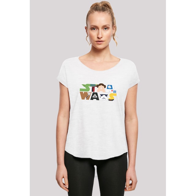 F4NT4STIC Kurzarmshirt »Damen Star Wars Character Logo with Ladies Long  Slub Tee«, (1 tlg.) online bestellen | BAUR