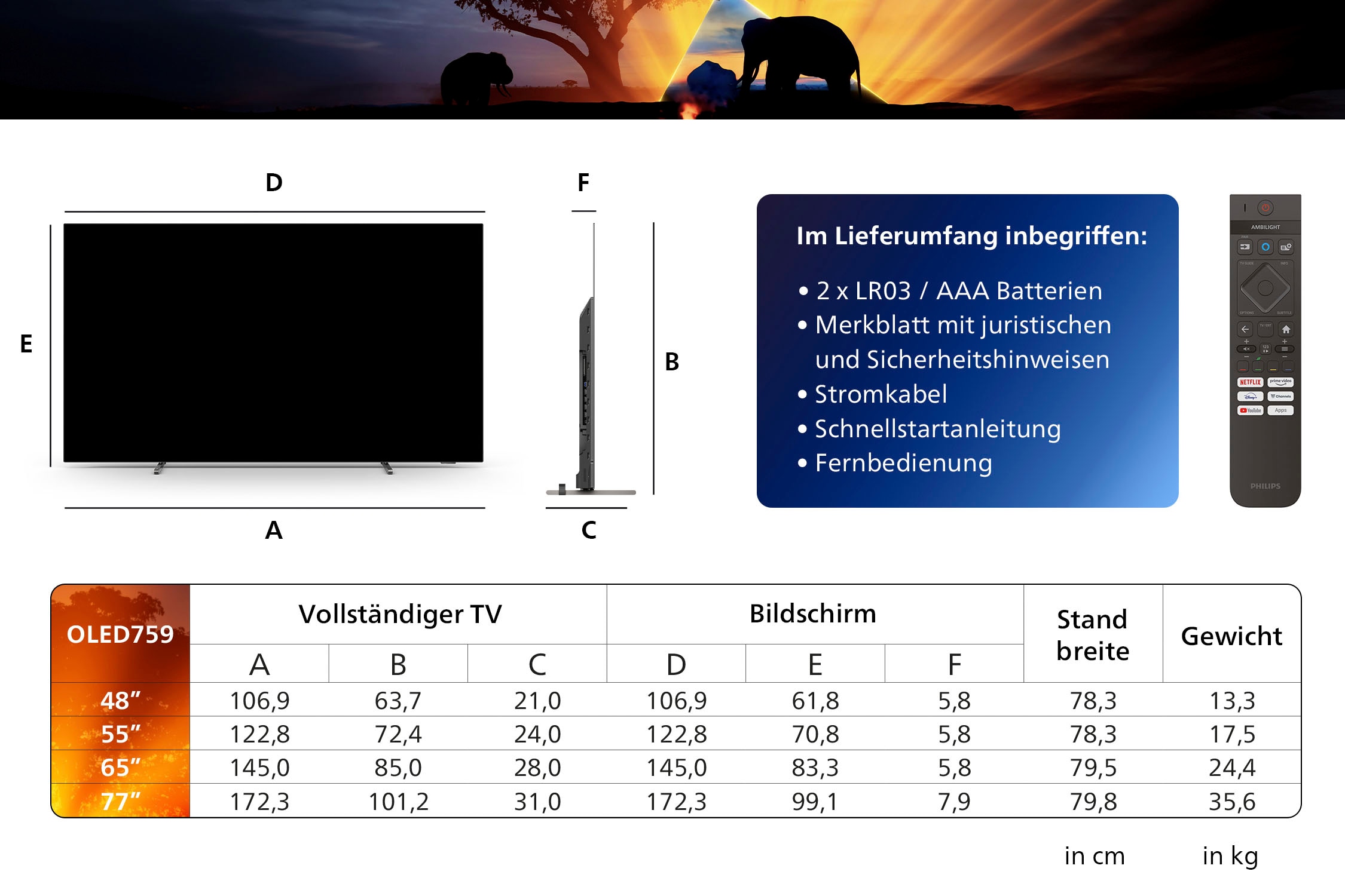 Philips OLED-Fernseher, 121 cm/48 Zoll, 4K Ultra HD, Smart-TV