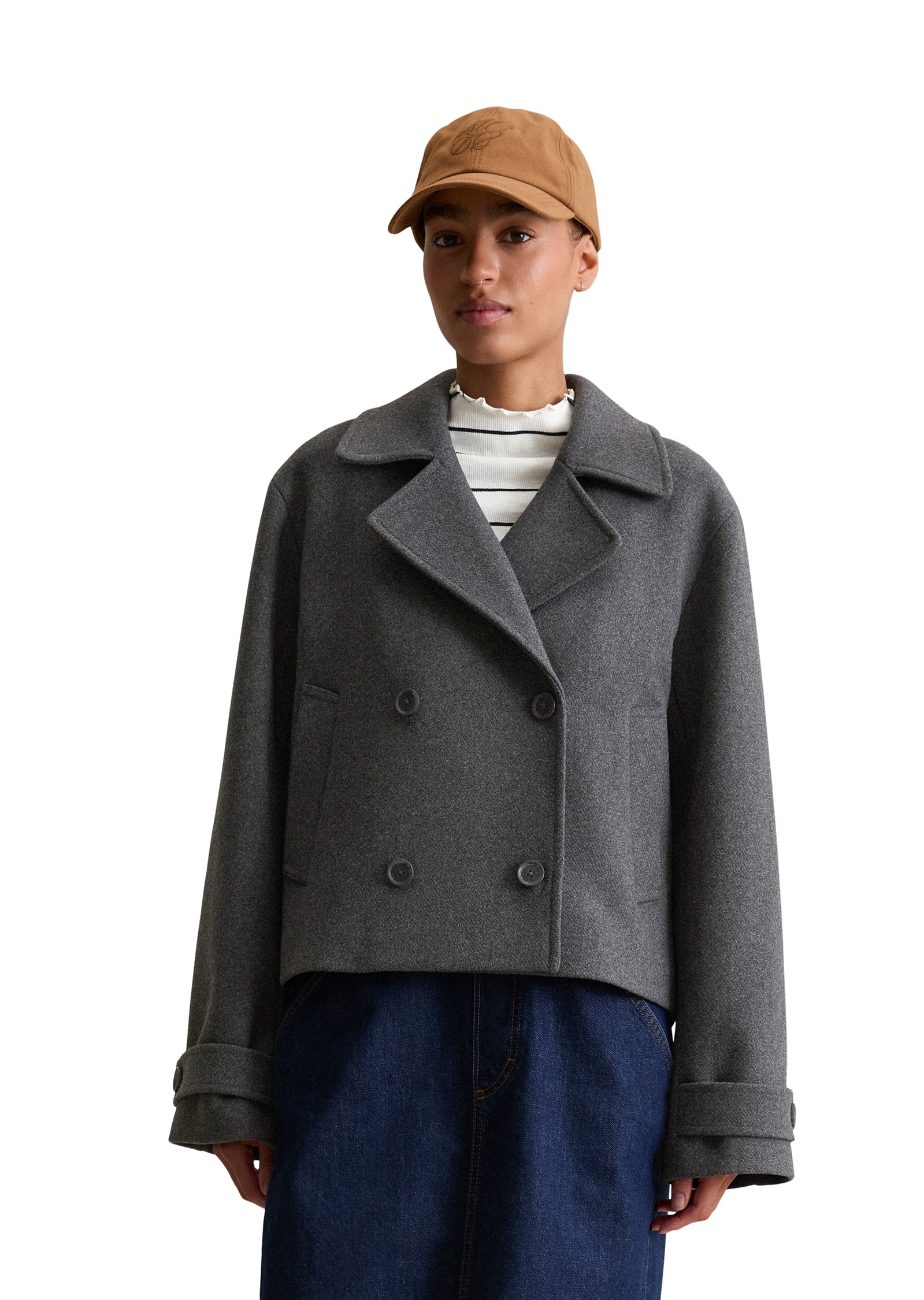 Marc OPolo DENIM Outdoorjacke "mit recycelter Wolle", ohne Kapuze günstig online kaufen