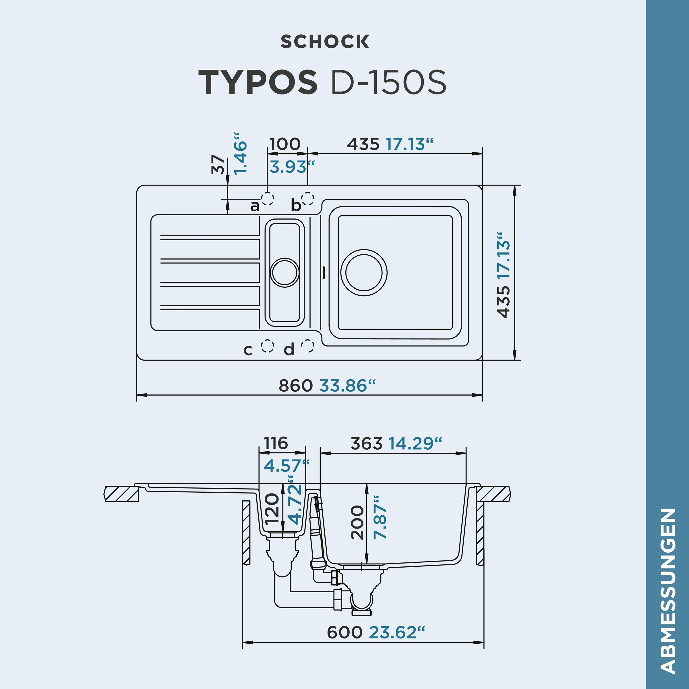 Schock Granitspüle »Typos DS«, mit Restebecken