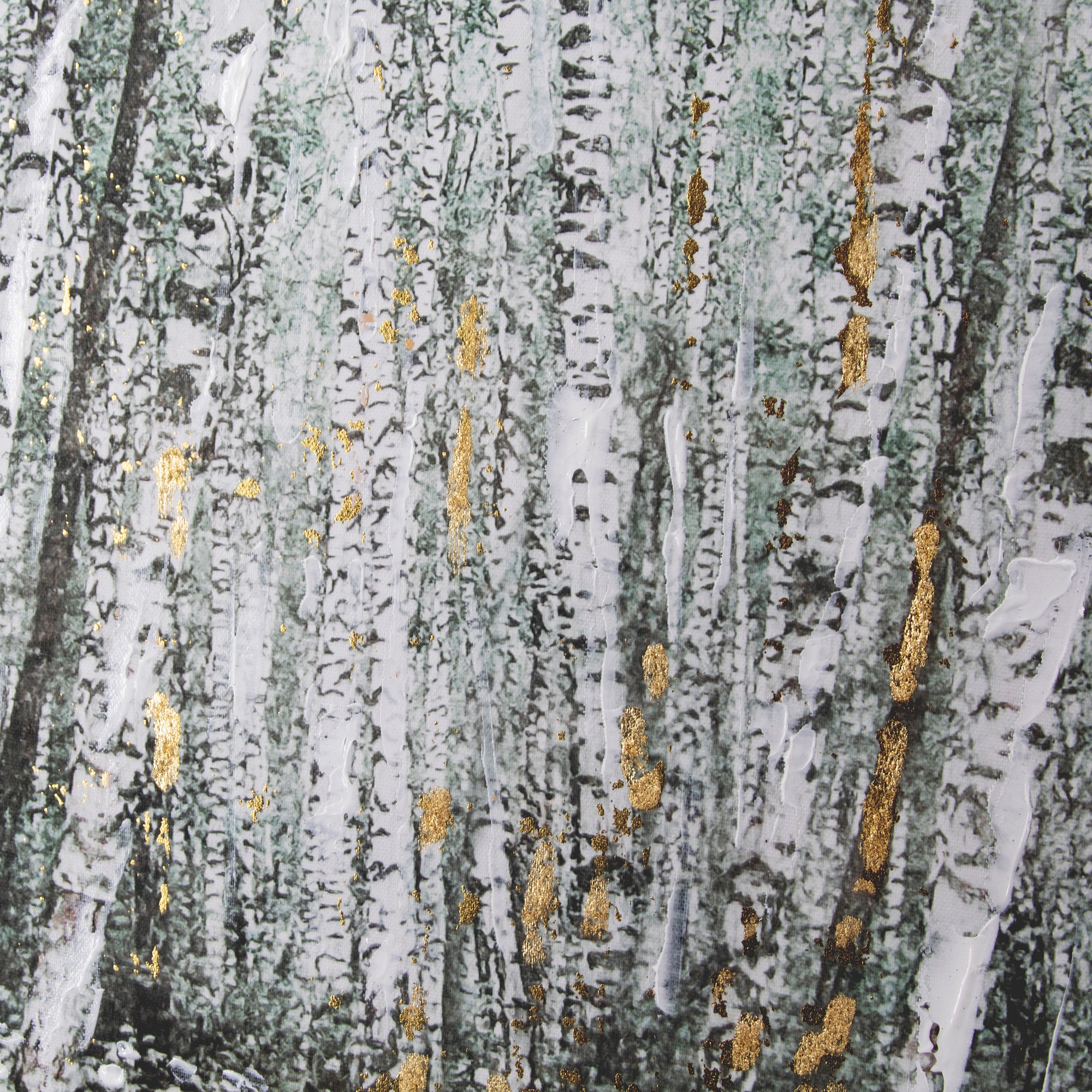 Art for the home Leinwandbild »Birkenholz« 1 Stk. tlg. Handgemalt Wandbild Gold Metallic 100x40cm