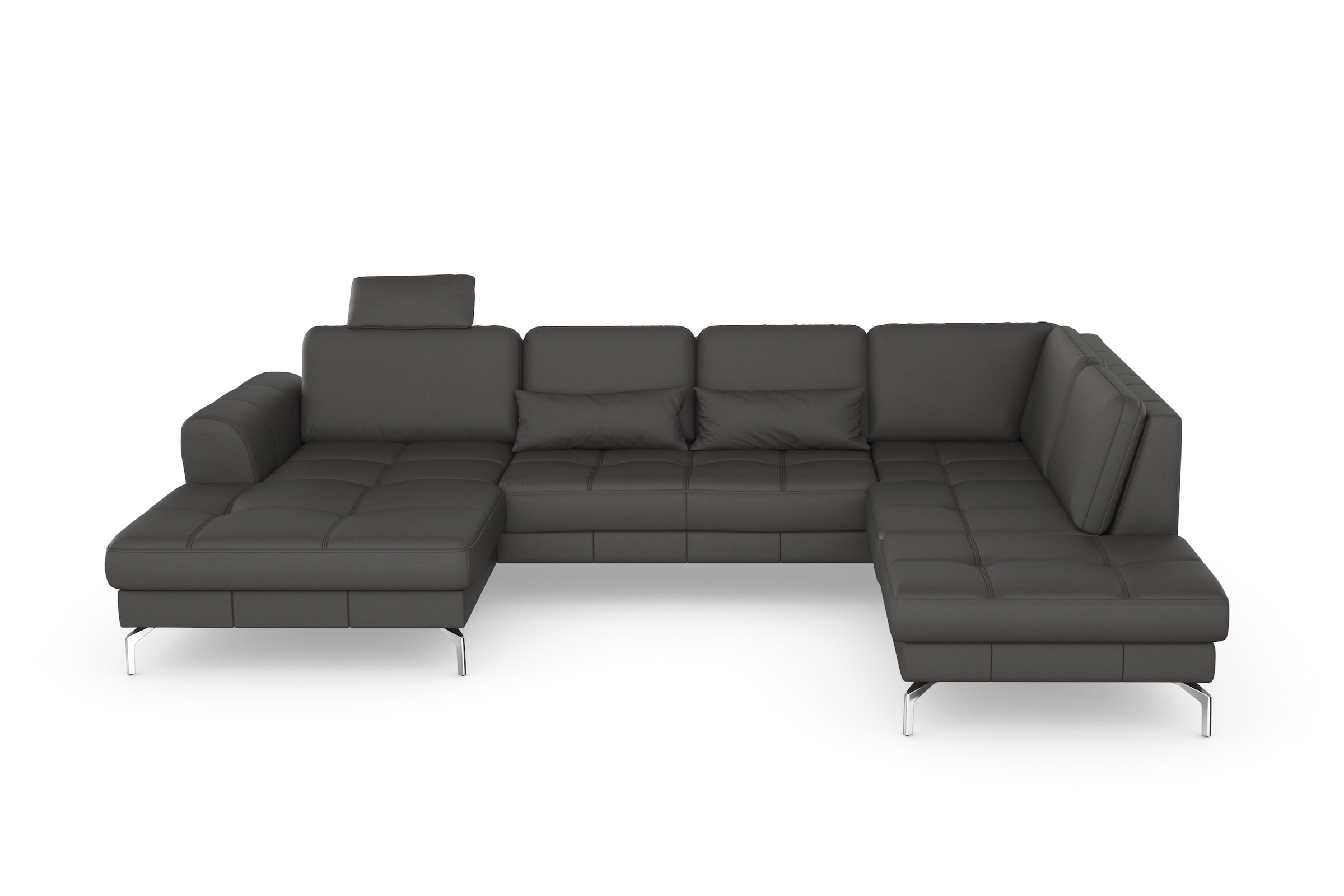 sit&more Wohnlandschaft "Bendigo U-Form" inklusive Sitztiefenverstellung, Bodenfreiheit 15 cm, in 2 Fußfarben