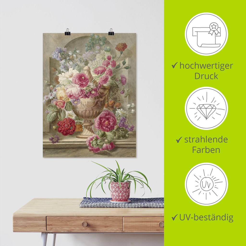 Artland Wandbild »Vase mit Blumen.«, Arrangements, (1 St.)