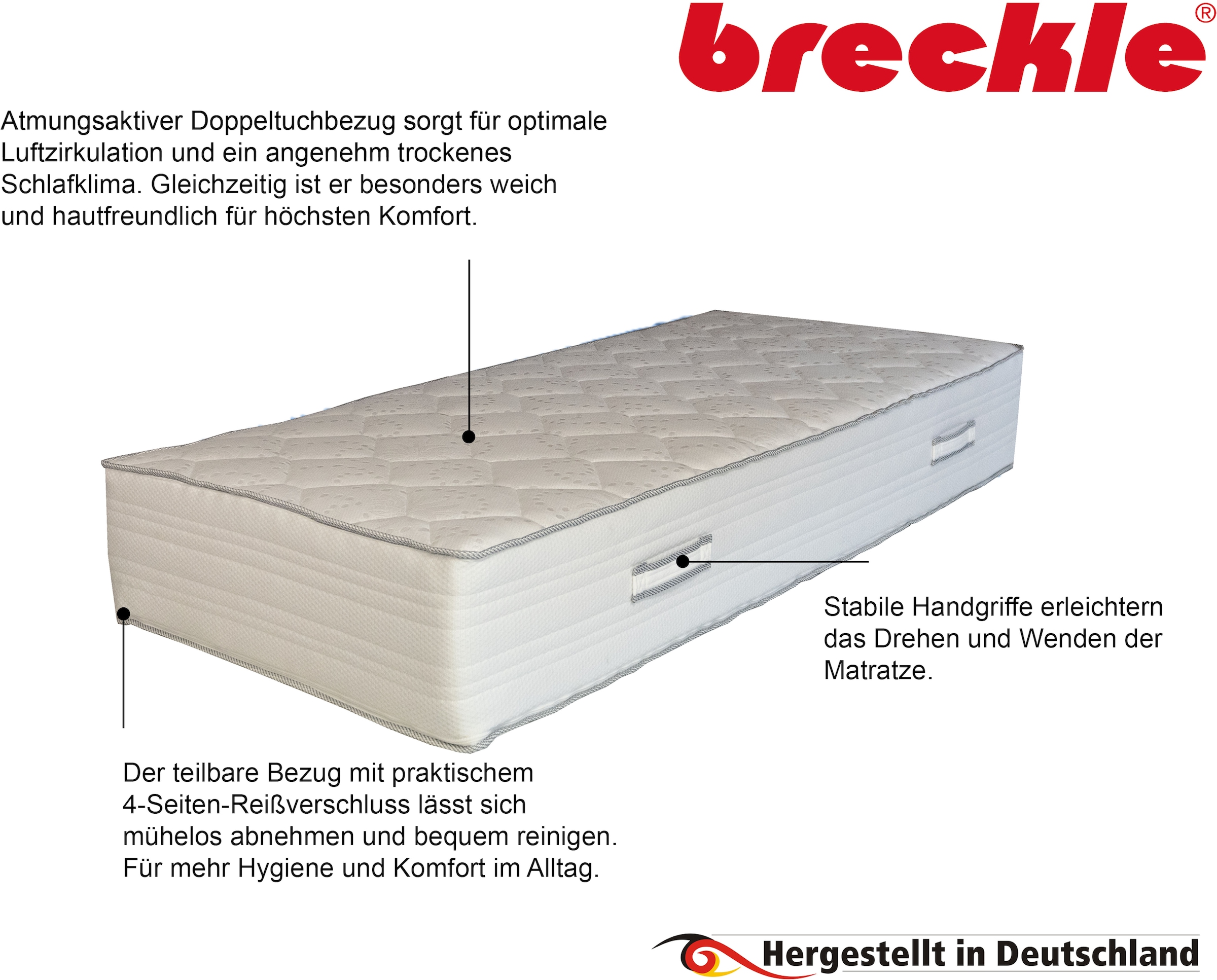 Breckle Komfortschaummatratze »Double Comfort« 30 cm hoch Raumgewicht: 28 kg/m³ 1-tlg., 1 Stk. tlg. formstabile Matratze in 90x200, 140x200 cm und weiteren Größen