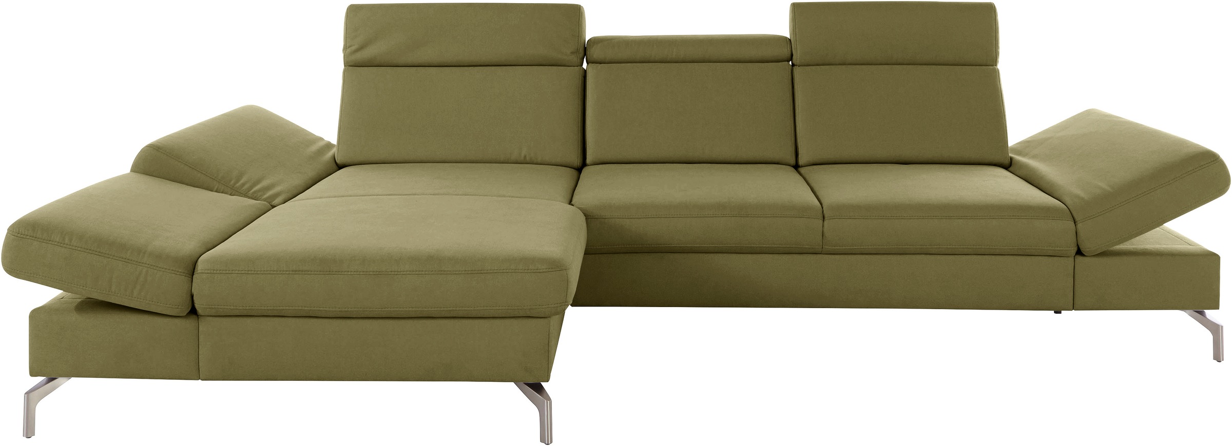 sit&more Ecksofa »Brisbane L-Form«, Fußhöhe 15 cm, inklusive Sitztiefen-, Armteil- und Kopfteilverstellung