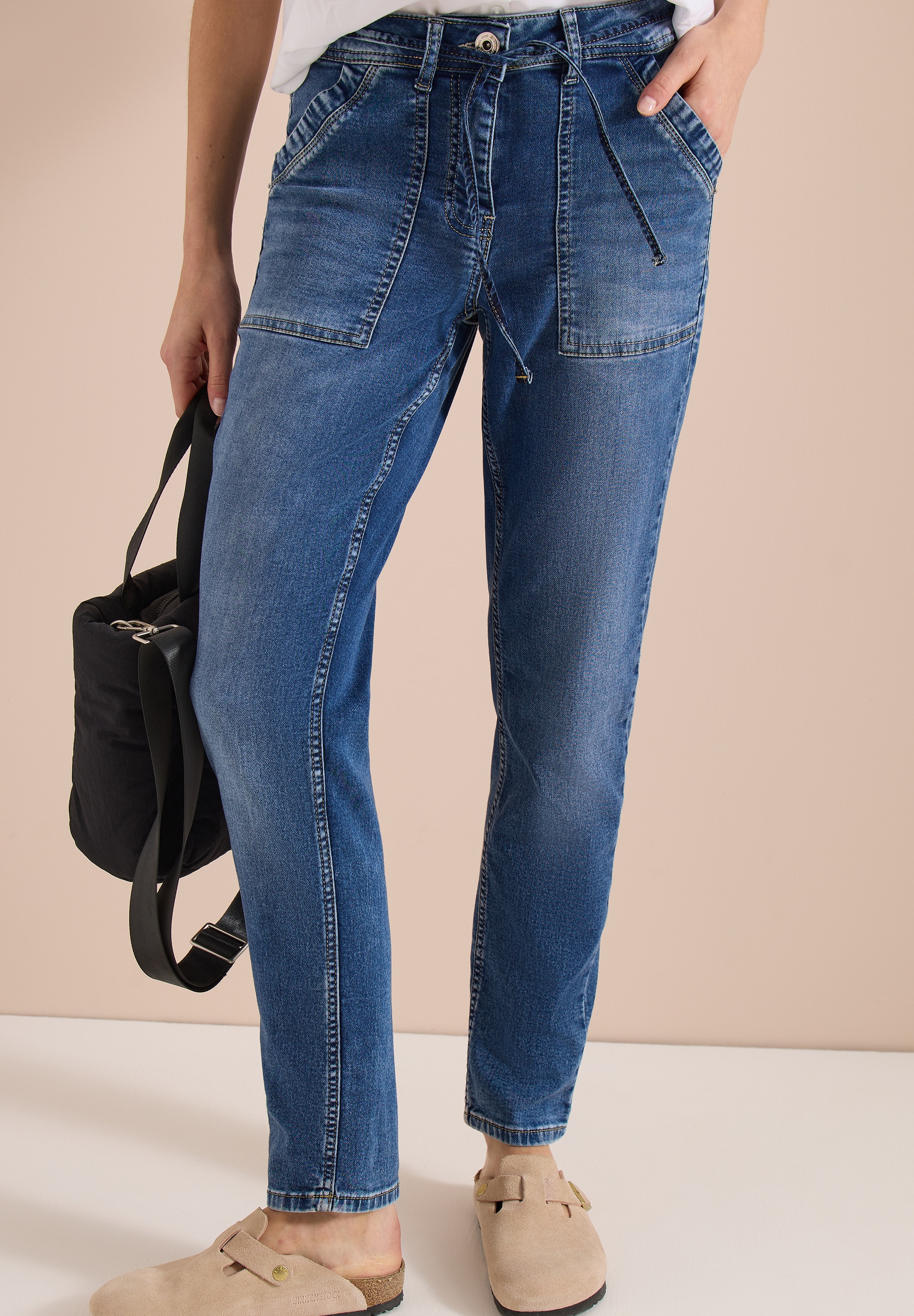 Cecil Jogg Pants "Style Tracey" mit Bindeband und schmalem Bein, Casual Fit