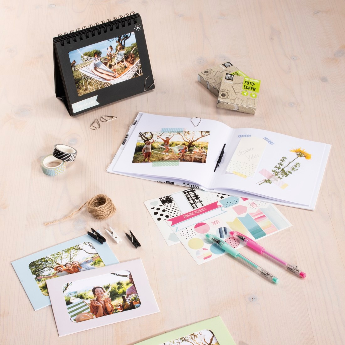 Hama Kreativset »Multi-Kreativ-Set zum Basteln für persönliche Geschenkideen,  Journal« Mit Album, Stickerbögen, Haftnotizblock, Metallclips, Masking Tapes