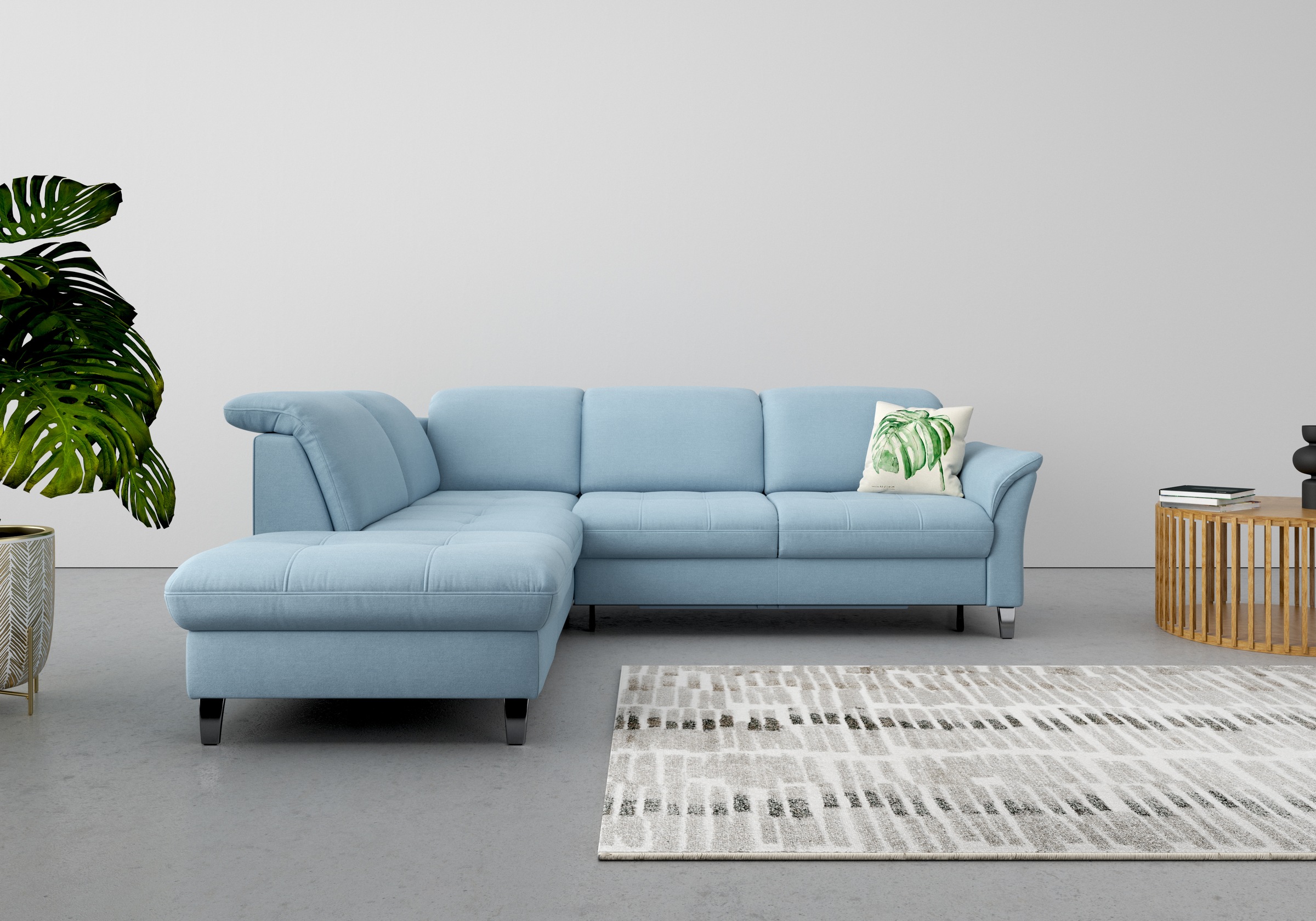 sit&more Ecksofa "Maggiore L-Form" wahlweise mit Kopfteilverstellung, Schlaffunktion und Stauraum