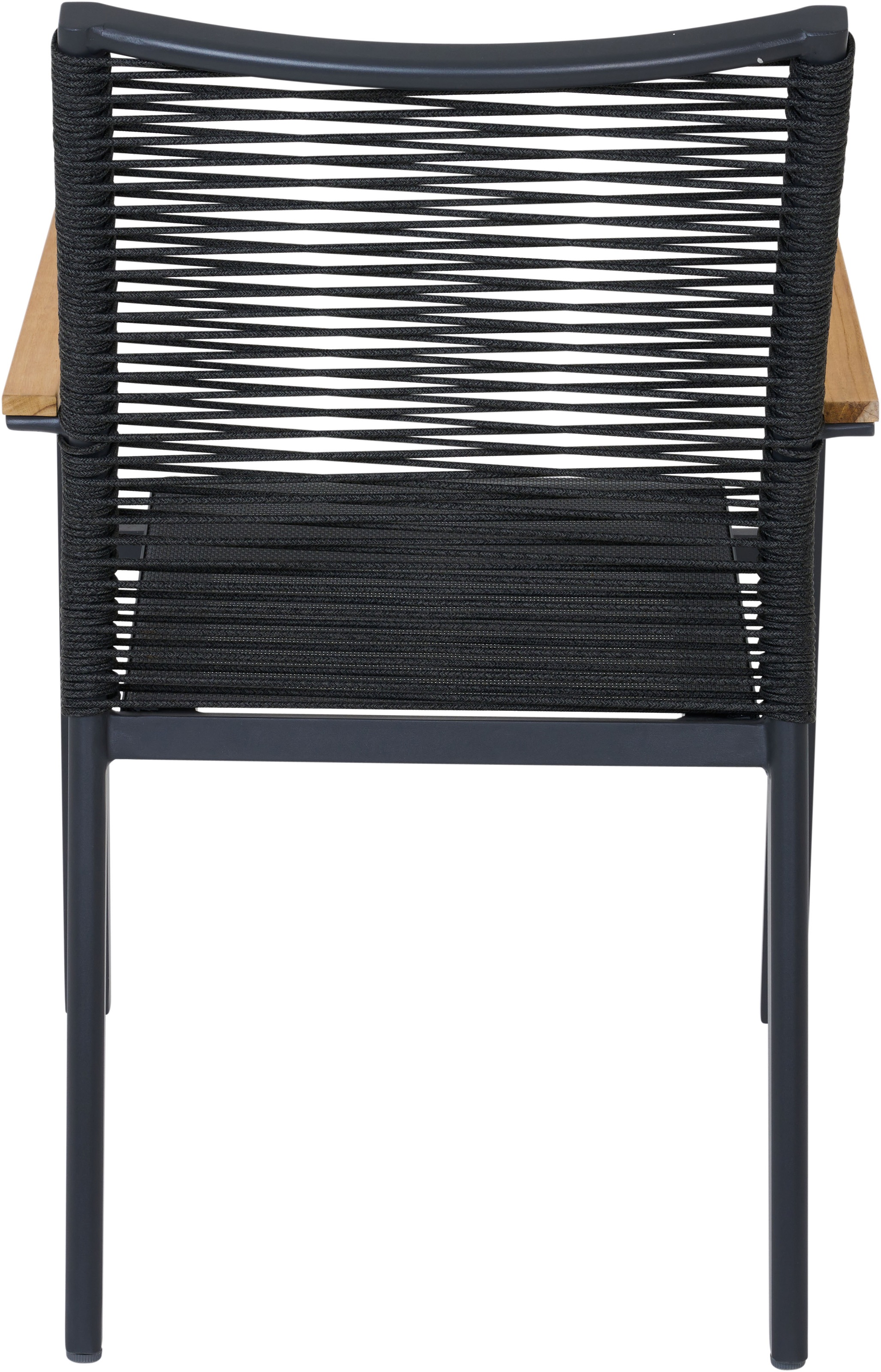 Siena Garden Gartensessel »BOLOGNA Stapelsessel« Aluminiumgestell, Rope Geflecht, Armlehnen aus Teak FSC 100%