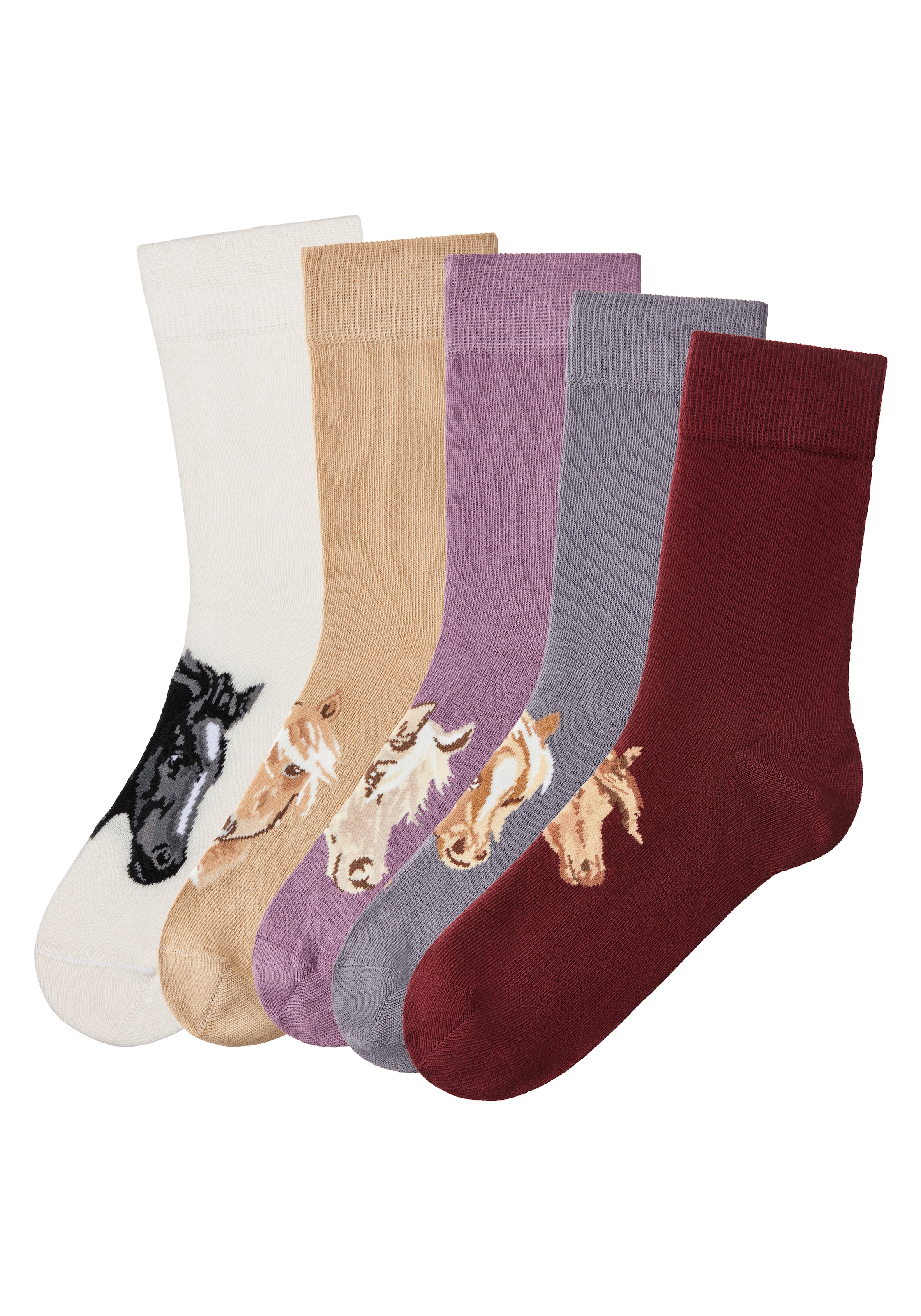 | (5 bestellen Socken, H.I.S BAUR Pferdemotiven Paar), verschiedenen mit